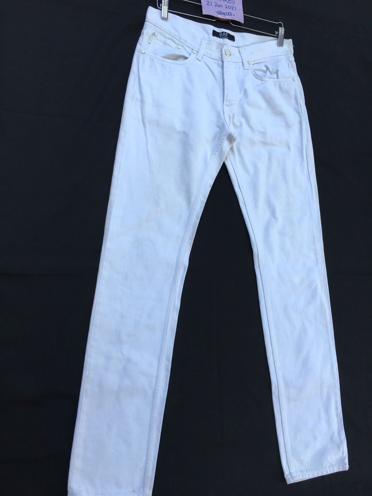 Raf by Raf Simons Rare Raf by Raf Simons Slim Fit White Denim/ Jeans Size US 32 / EU 48 - 3 Thumbnail