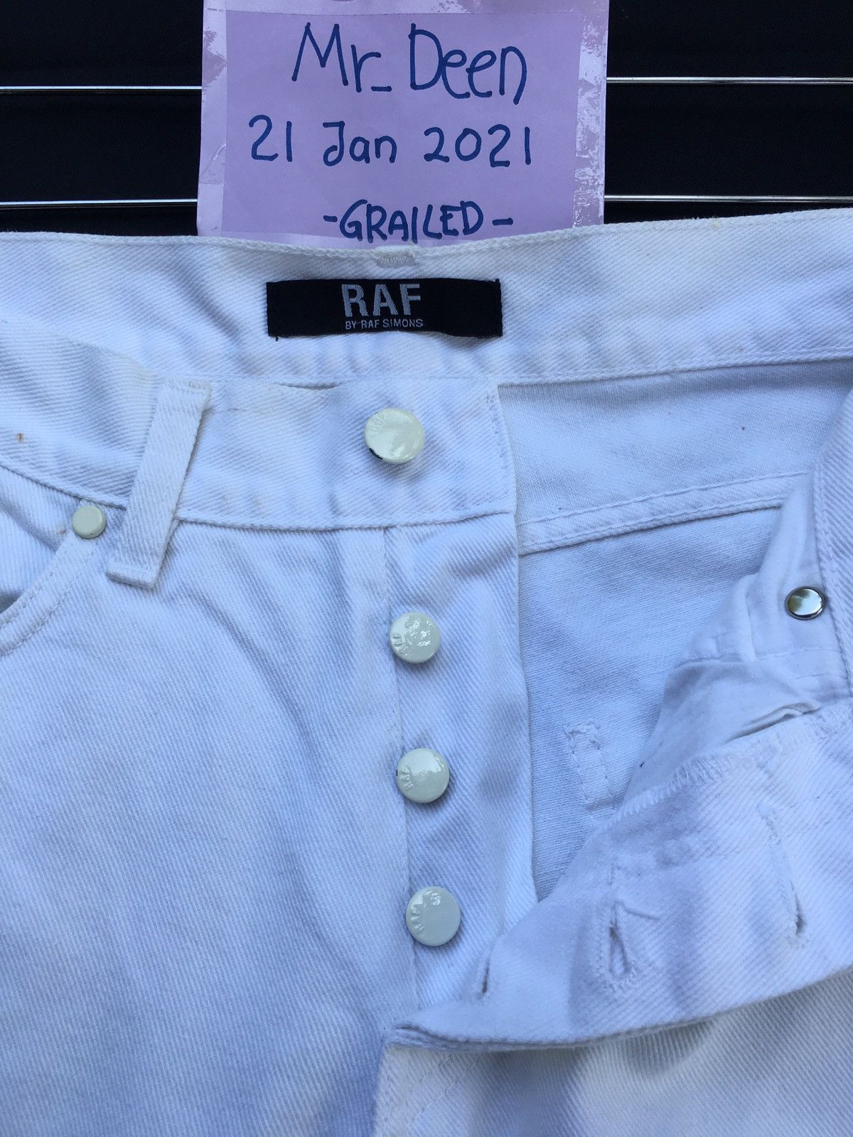 Raf by Raf Simons Rare Raf by Raf Simons Slim Fit White Denim/ Jeans Size US 32 / EU 48 - 13 Thumbnail