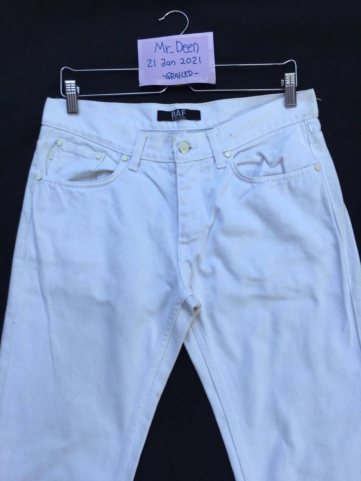 Raf by Raf Simons Rare Raf by Raf Simons Slim Fit White Denim/ Jeans Size US 32 / EU 48 - 5 Thumbnail