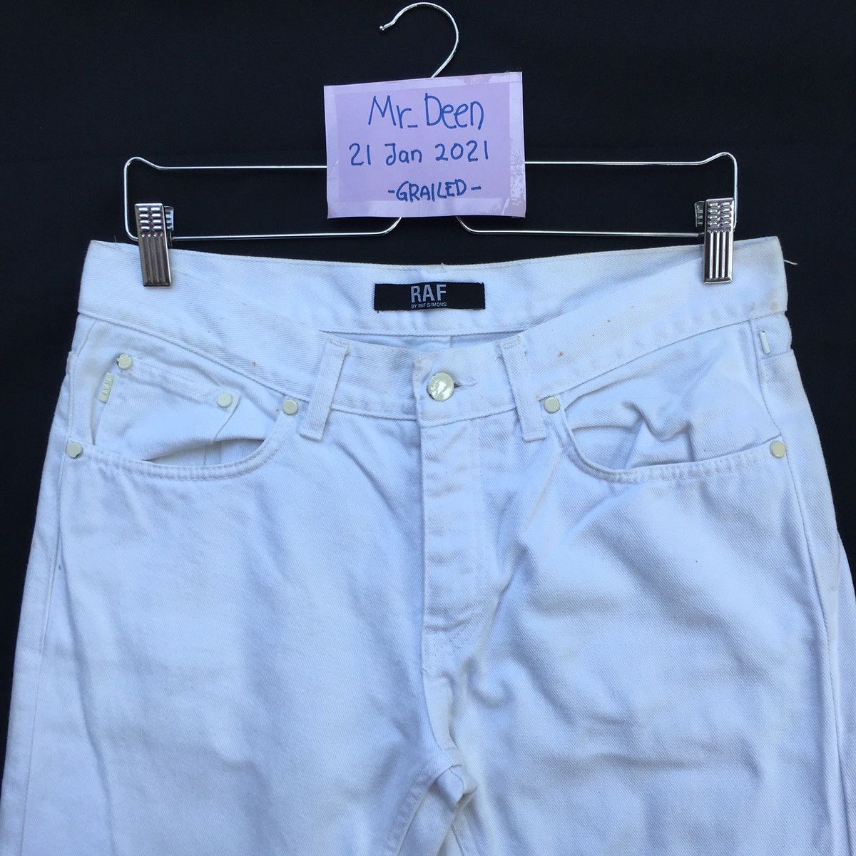 Raf by Raf Simons Rare Raf by Raf Simons Slim Fit White Denim/ Jeans Size US 32 / EU 48 - 6 Thumbnail