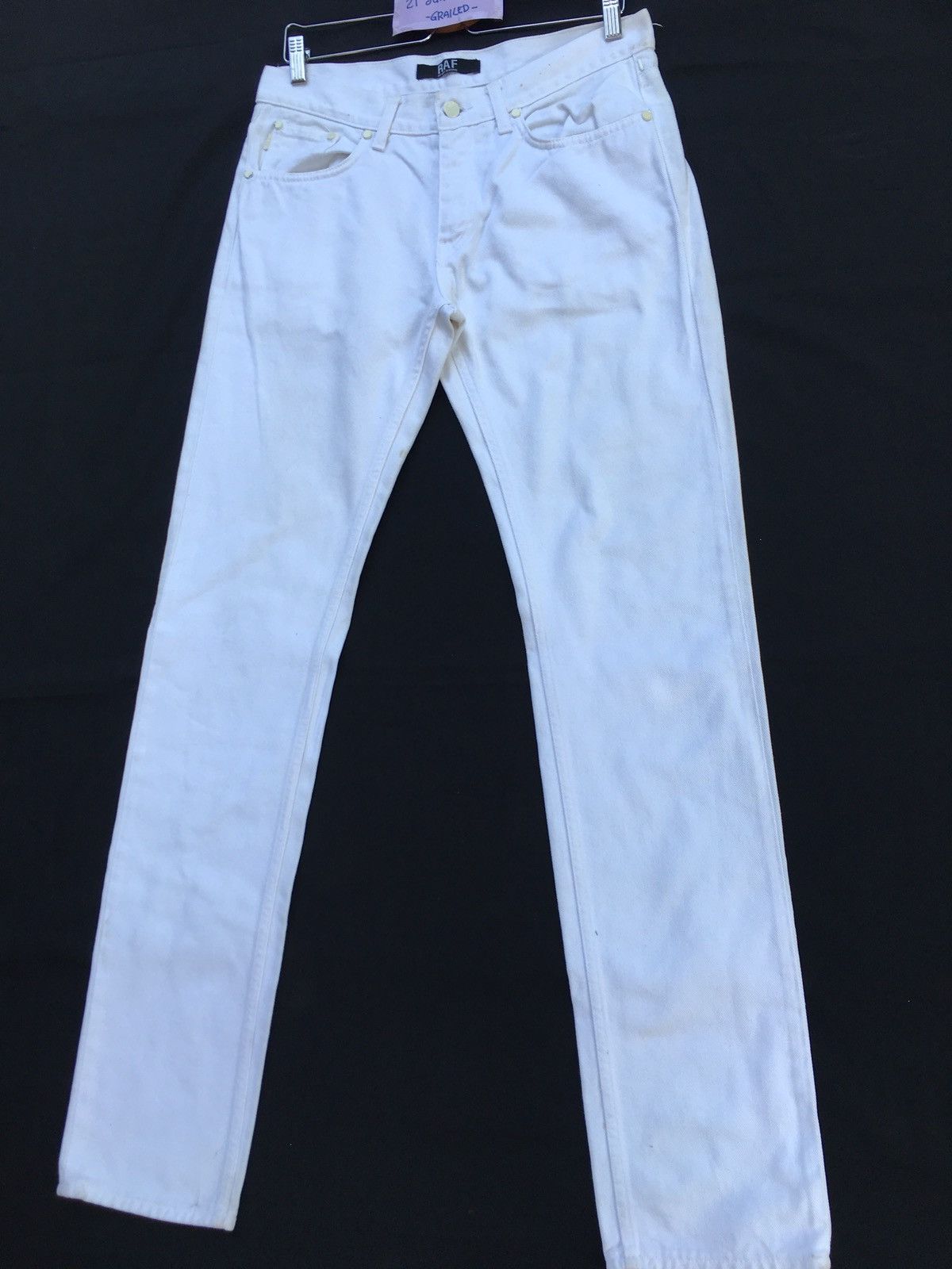 Raf by Raf Simons Rare Raf by Raf Simons Slim Fit White Denim/ Jeans Size US 32 / EU 48 - 4 Thumbnail