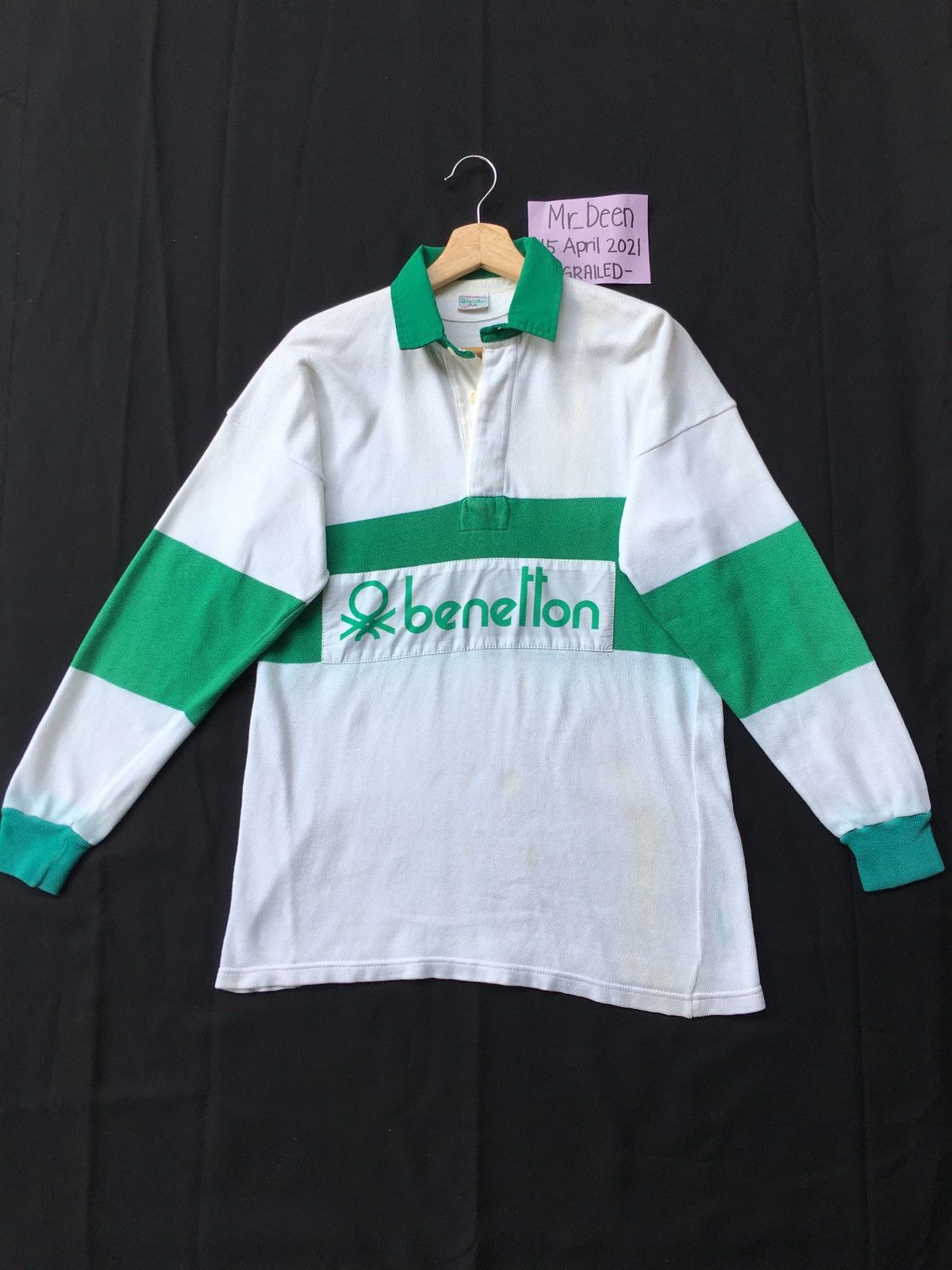image of Vtgunited Colors Of Benetton Poloshirt Wore Bypablo Escobar in White, Men's (Size Medium)