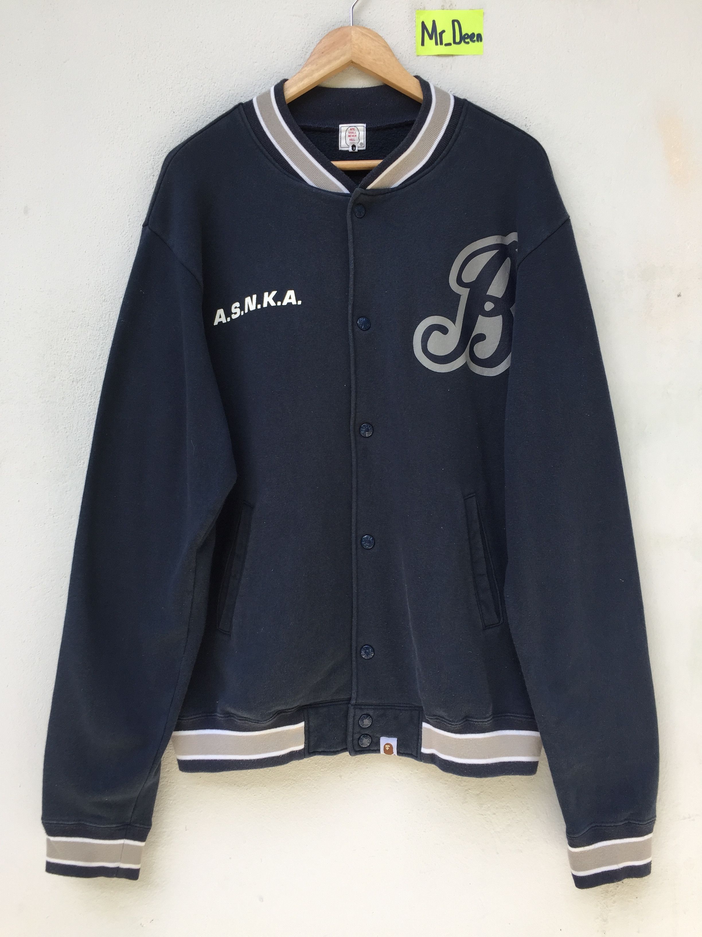 Bape ASNKA Sweat Varsity Jacket Size US M / EU 48-50 / 2 - 2 Thumbnail