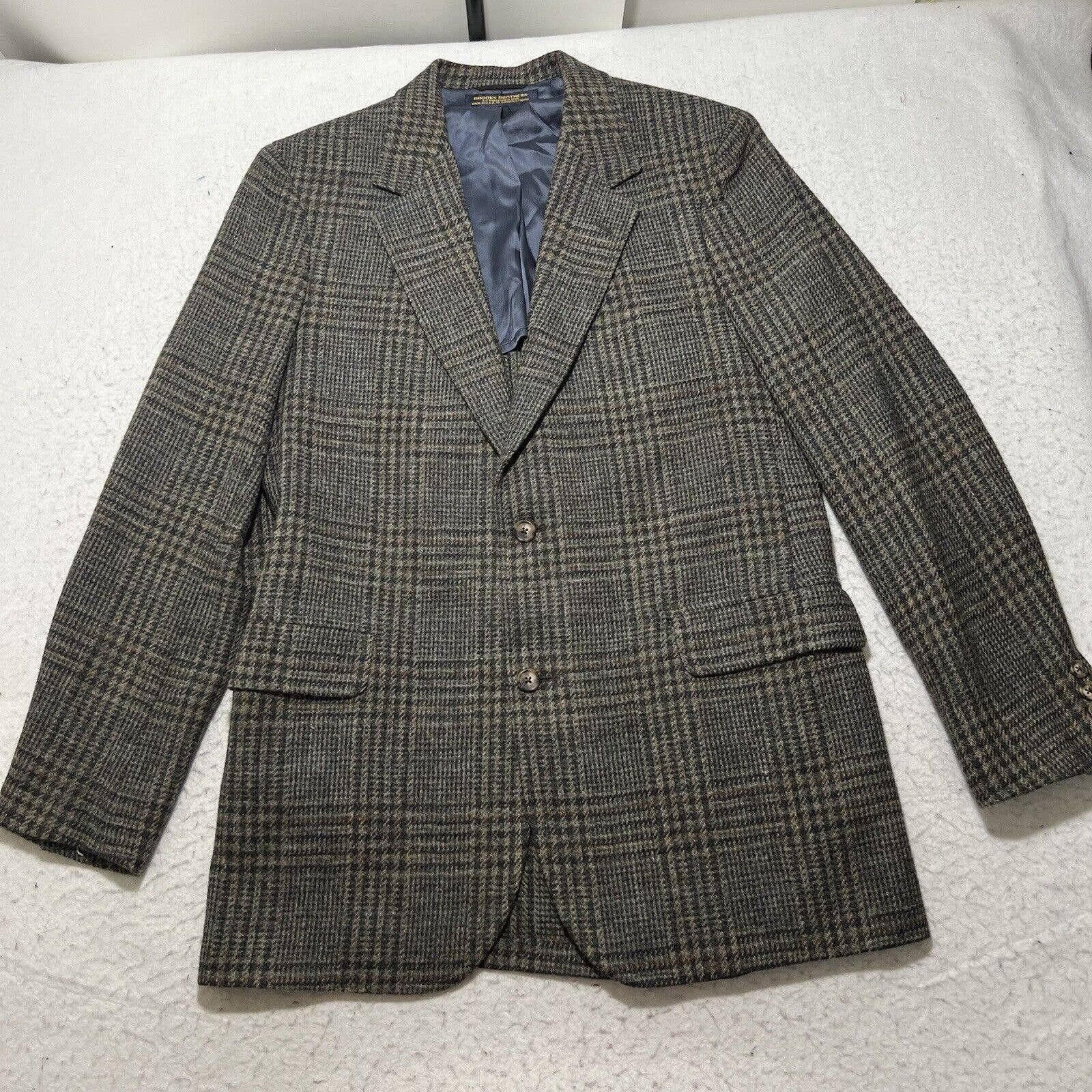 Brooks Brothers Brooks Brothers 42L Tweed Wool Windowpane Suit Jacket ...