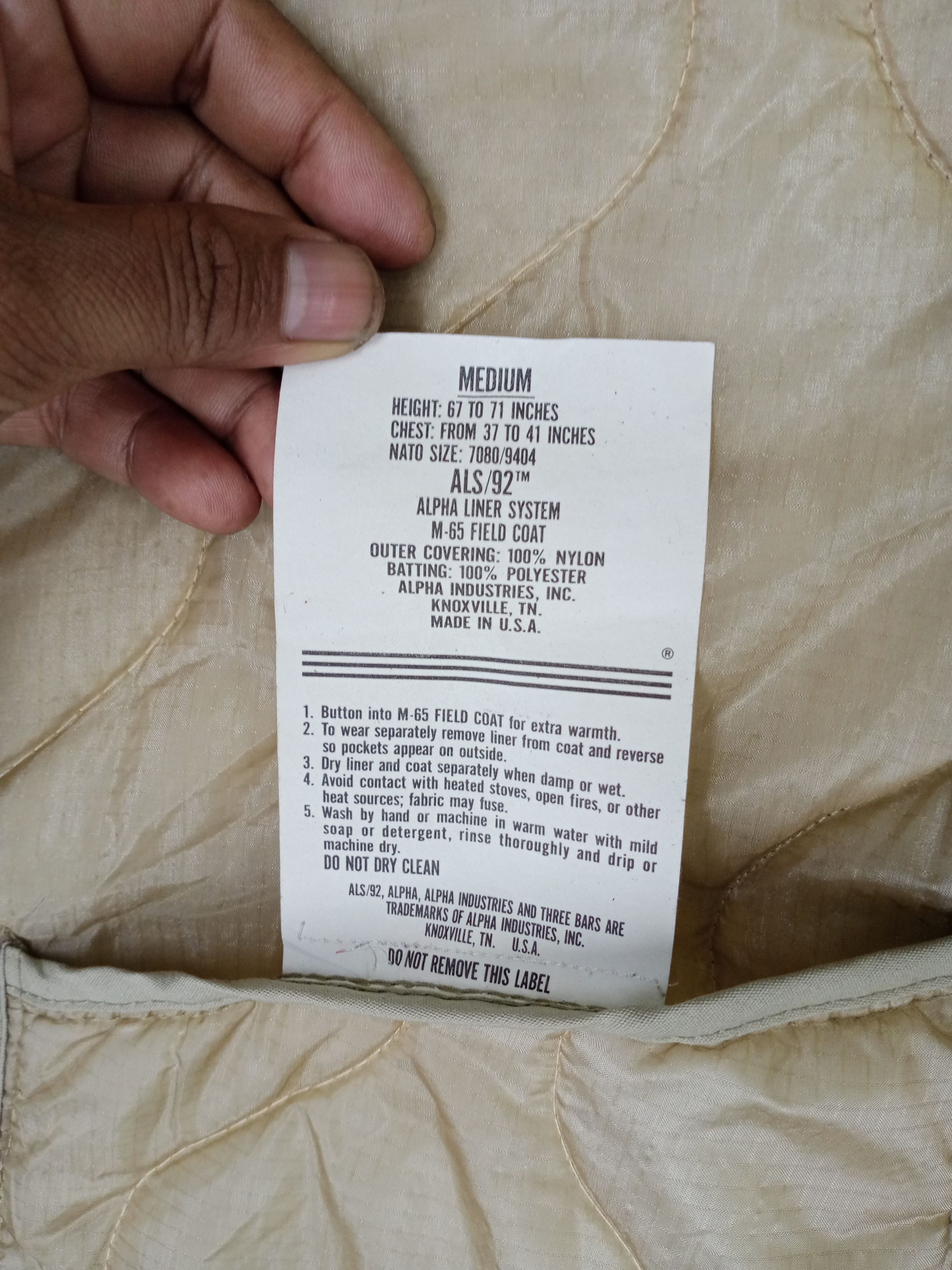 Alpha Industries Vintage Alpha Industries Liner Field Coat Quilted Size US M / EU 48-50 / 2 - 5 Thumbnail
