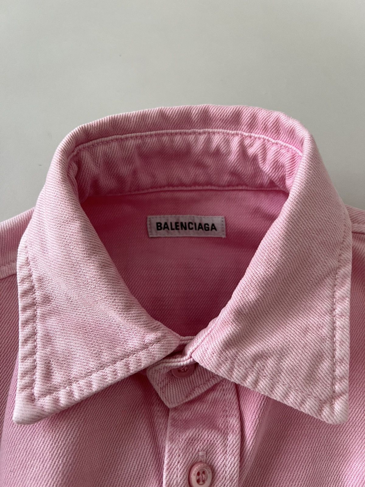 Balenciaga Balenciaga Signature Denim Logo Shirt Size US S / EU 44-46 / 1 - 7 Thumbnail