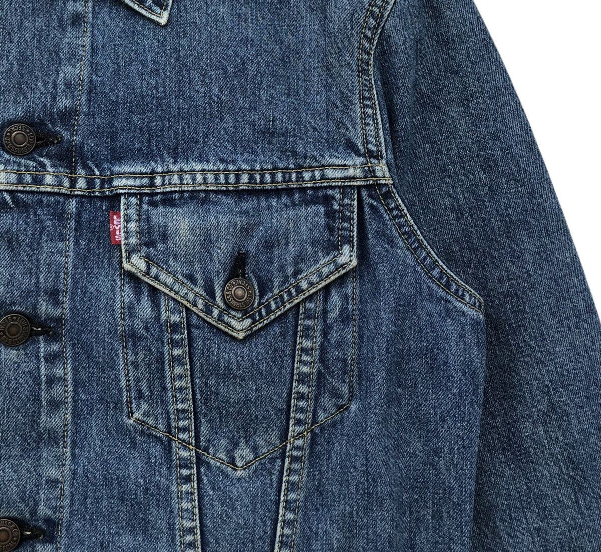 Levi's Vintage Clothing Vintage Levis Trucker Denim Big E 557 LVC 90s Japan Size US M / EU 48-50 / 2 - 8 Thumbnail