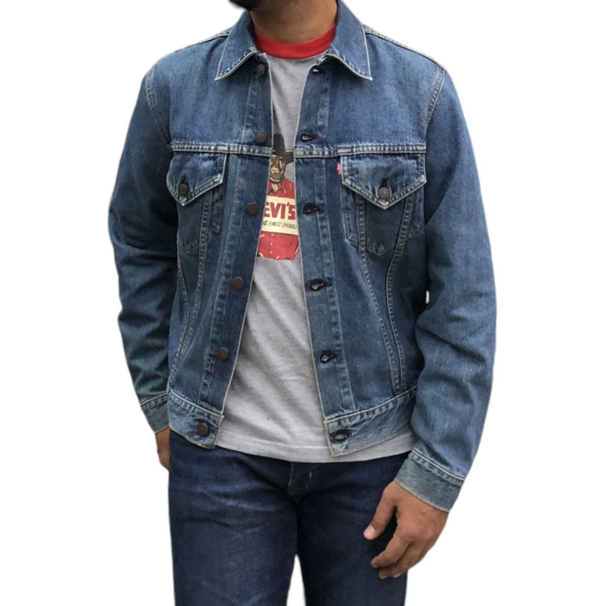 Levi's Vintage Clothing Vintage Levis Trucker Denim Big E 557 LVC 90s Japan Size US M / EU 48-50 / 2 - 3 Thumbnail