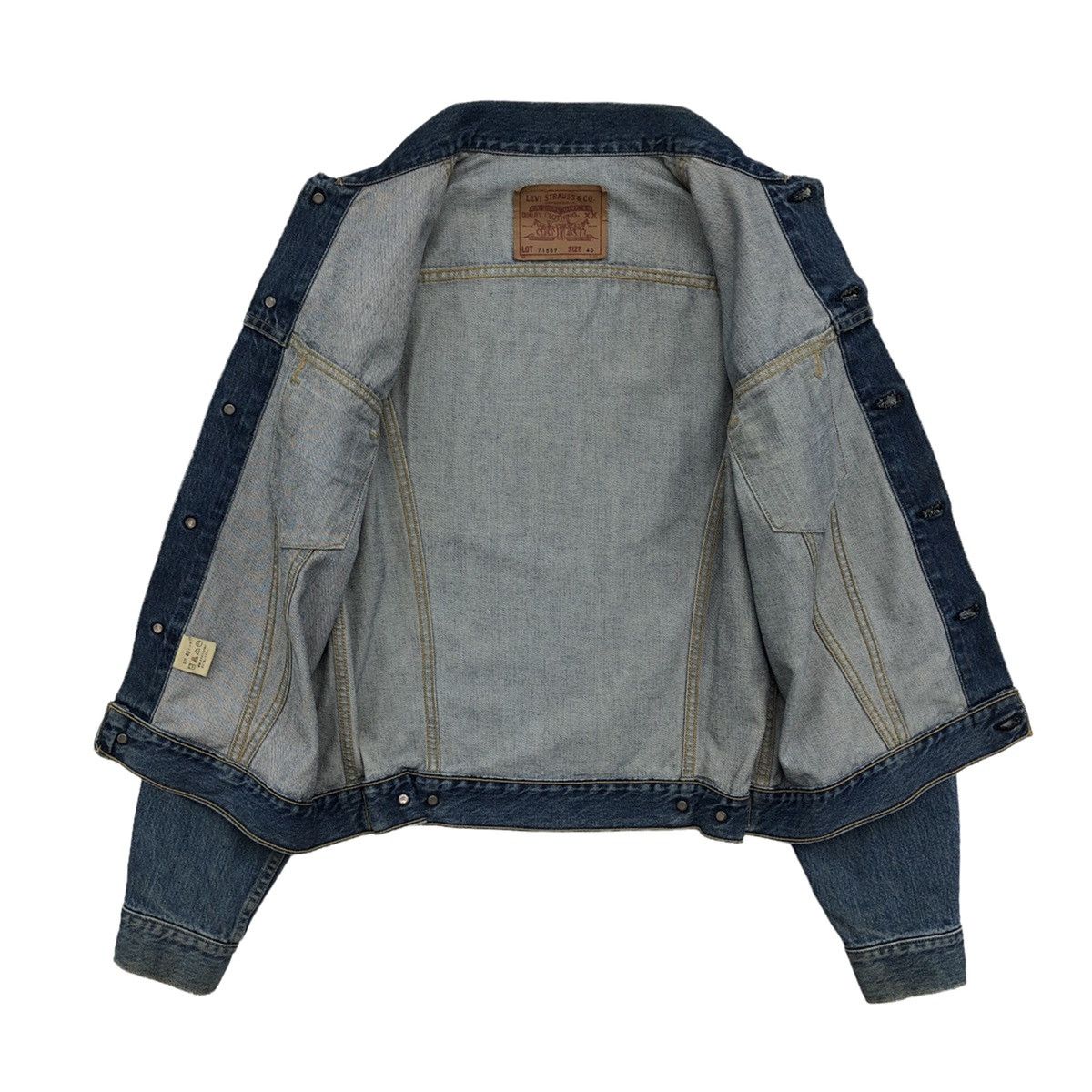 Levi's Vintage Clothing Vintage Levis Trucker Denim Big E 557 LVC 90s Japan Size US M / EU 48-50 / 2 - 13 Thumbnail