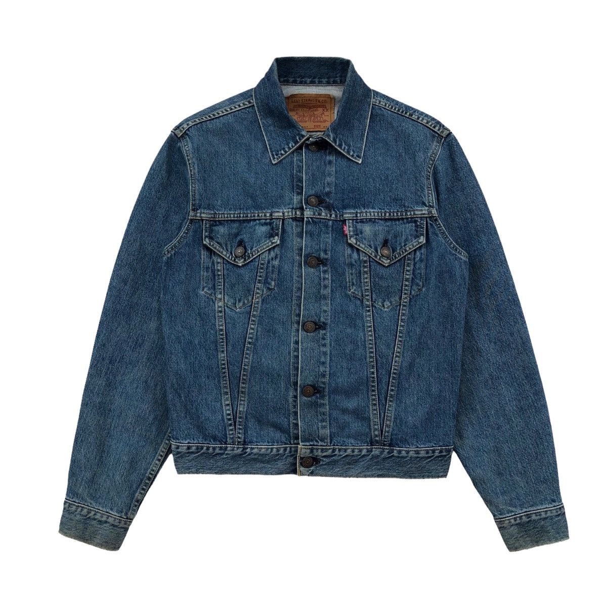 Levi's Vintage Clothing Vintage Levis Trucker Denim Big E 557 LVC 90s Japan Size US M / EU 48-50 / 2 - 4 Thumbnail