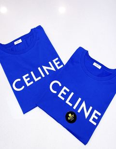Celine Homme - Men - logo-print Cotton-jersey T-Shirt Blue - XXL