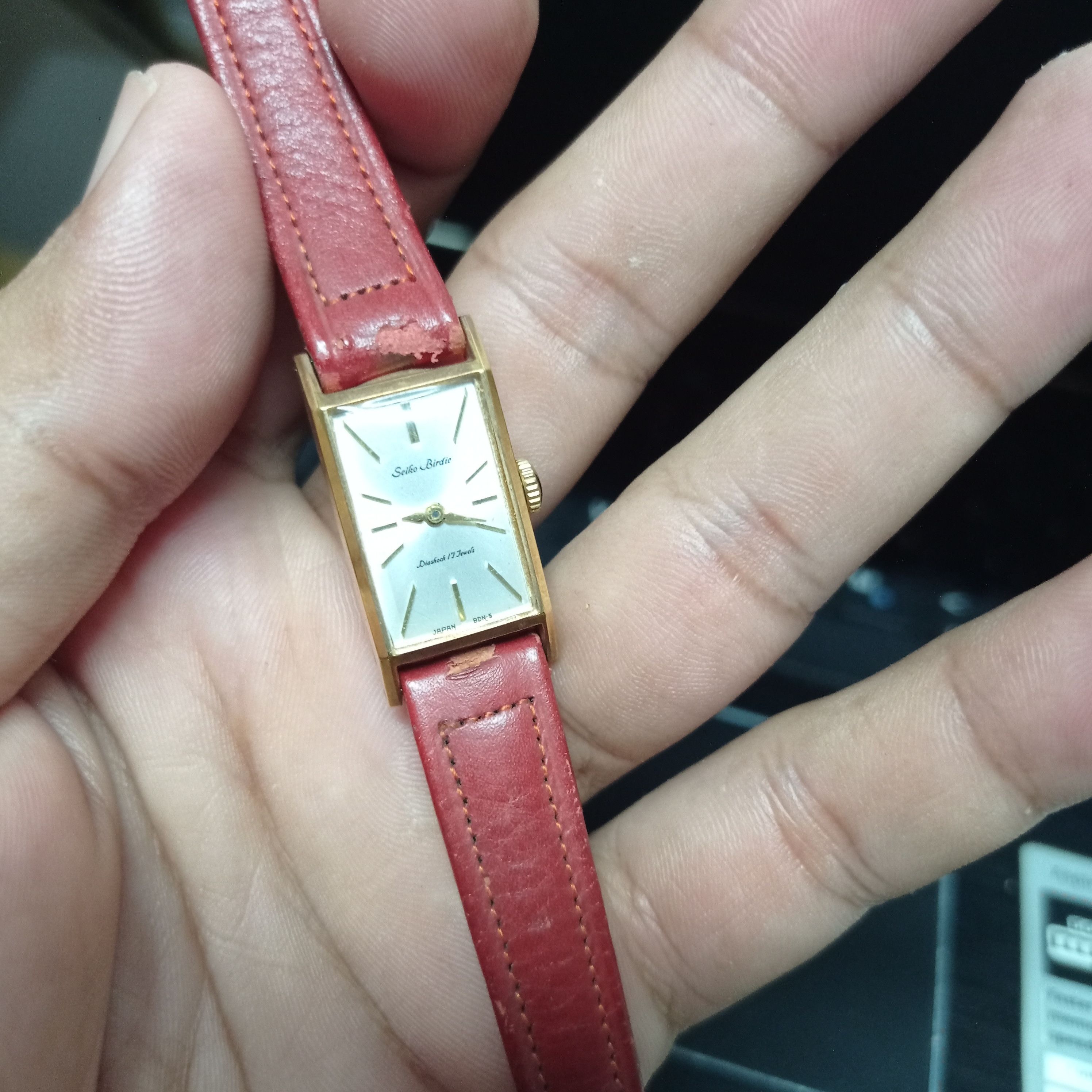 Japanese Brand RETRO LADIES SEIKO BIRDIE DIASHOCK 17 JEWELS (EGP 20MICRONS) Size ONE SIZE - 5 Thumbnail