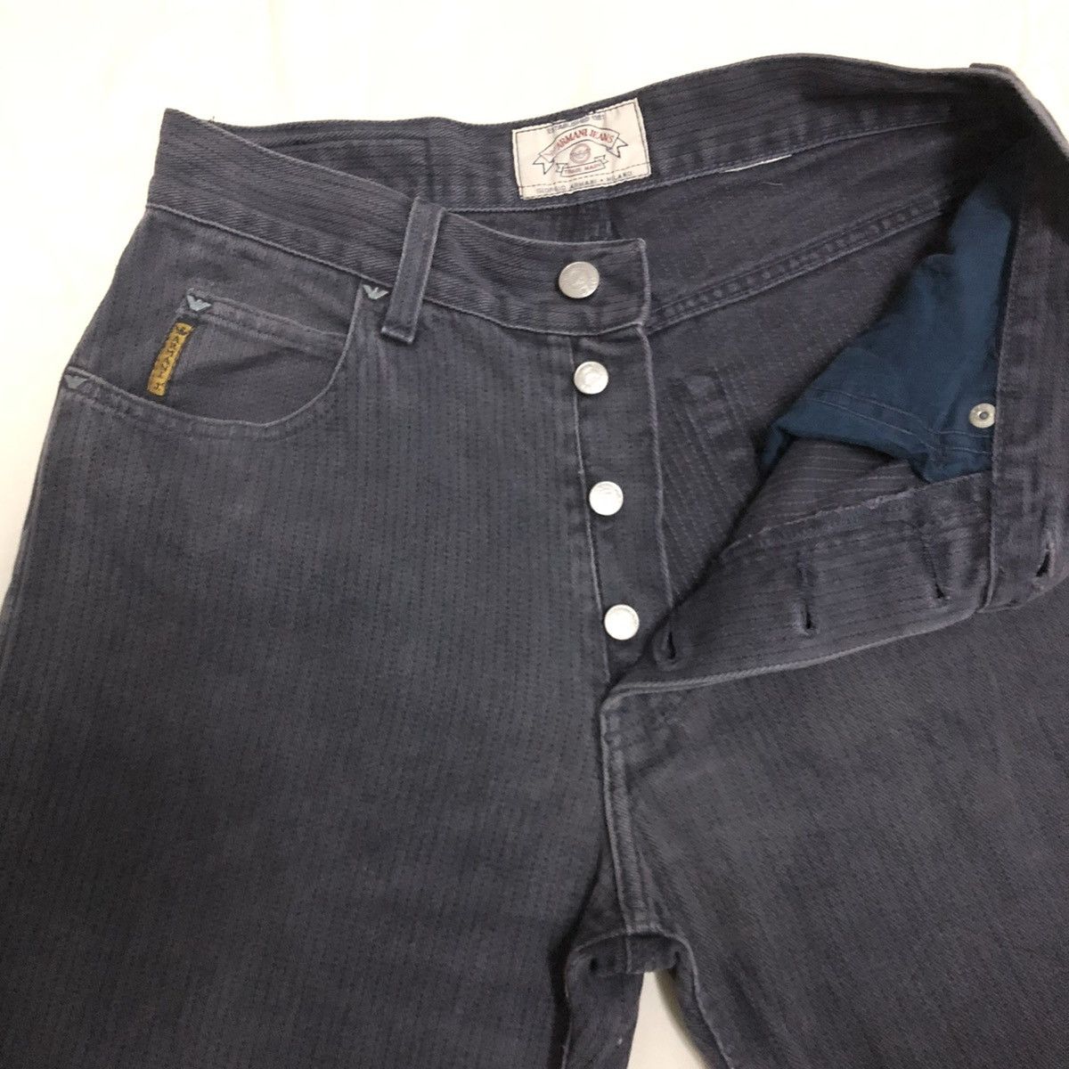Armani × Giorgio Armani Vintage Armani Jeans Stripe Classic Denim Size US 28 / EU 44 - 5 Thumbnail