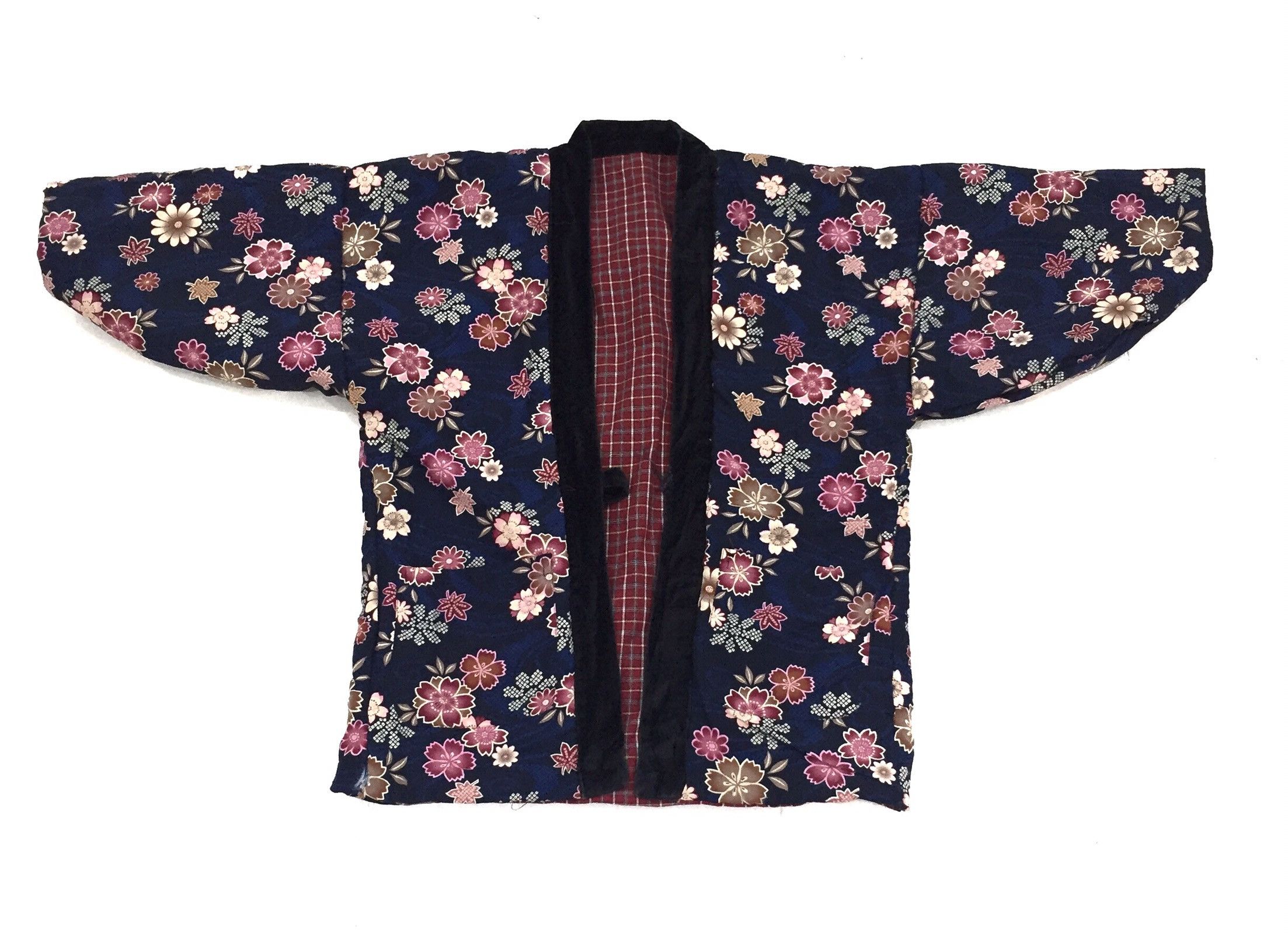 Japanese Traditional Hanten Geisha Overprint Kimono Japan