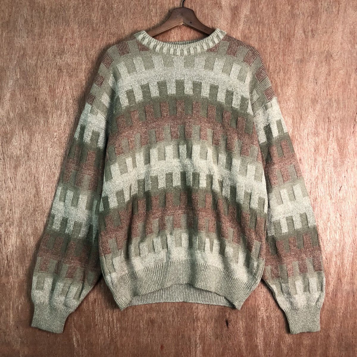 Vintage DLL Rovello checkered japan vintage Knit sweatshirt #c171 Size US L / EU 52-54 / 3 - 1 Thumbnail