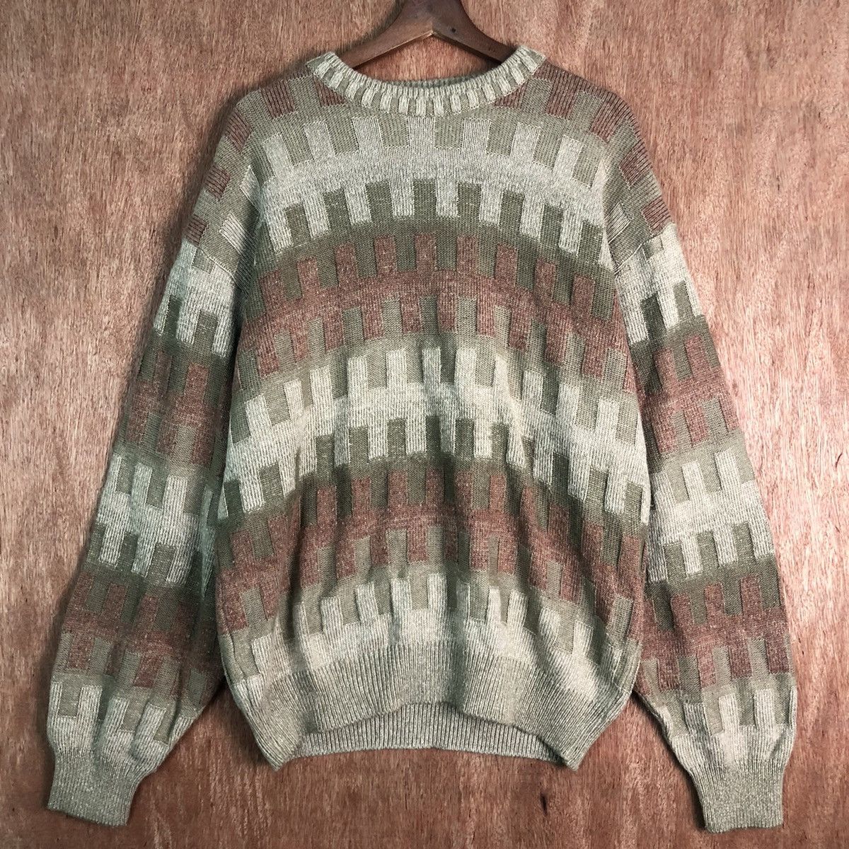 Vintage DLL Rovello checkered japan vintage Knit sweatshirt #c171 Size US L / EU 52-54 / 3 - 3 Thumbnail