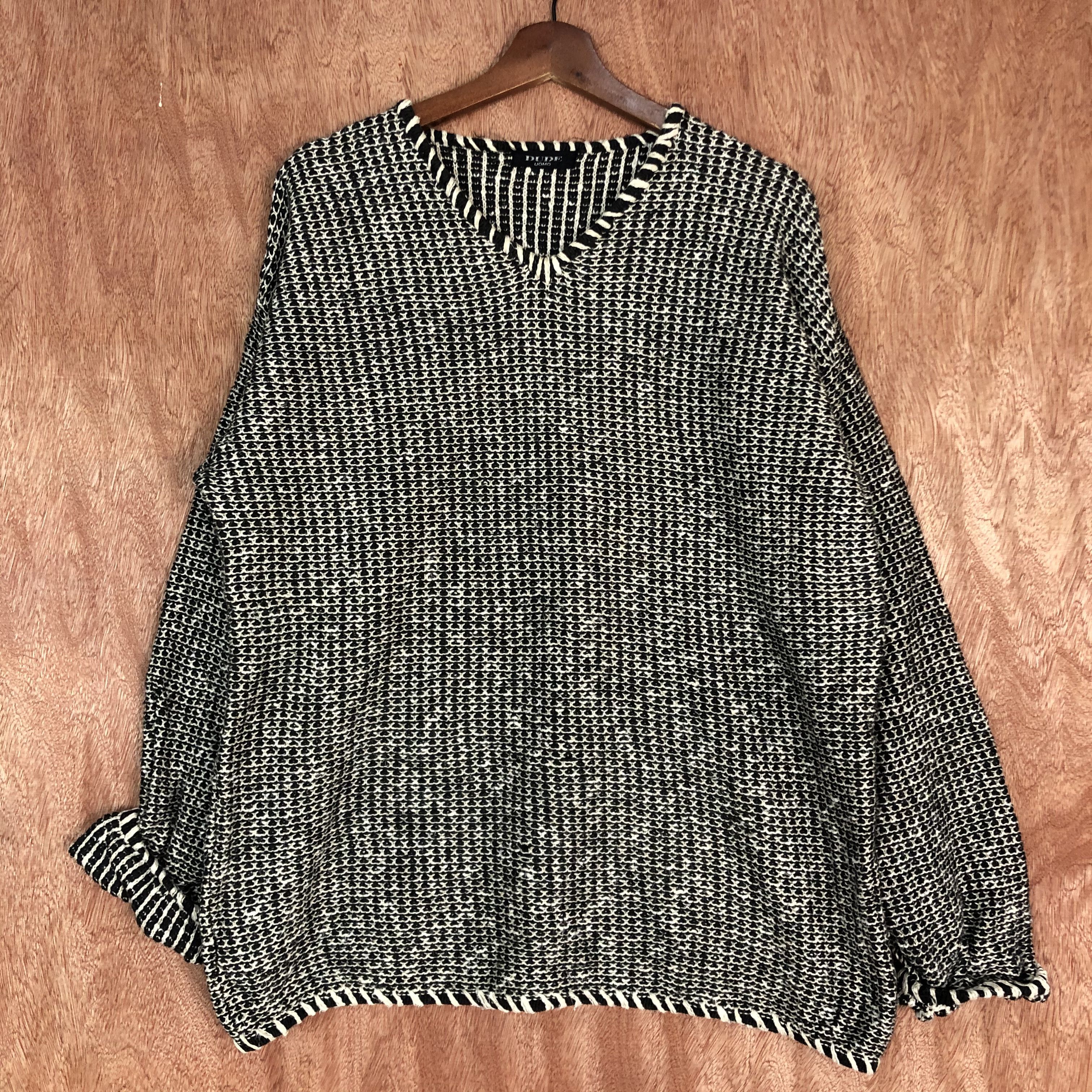 Homespun Knitwear × Japanese Brand DLL Dude Uomo BLack Shaggy fur KNitwear #c499 Size US L / EU 52-54 / 3 - 3 Thumbnail