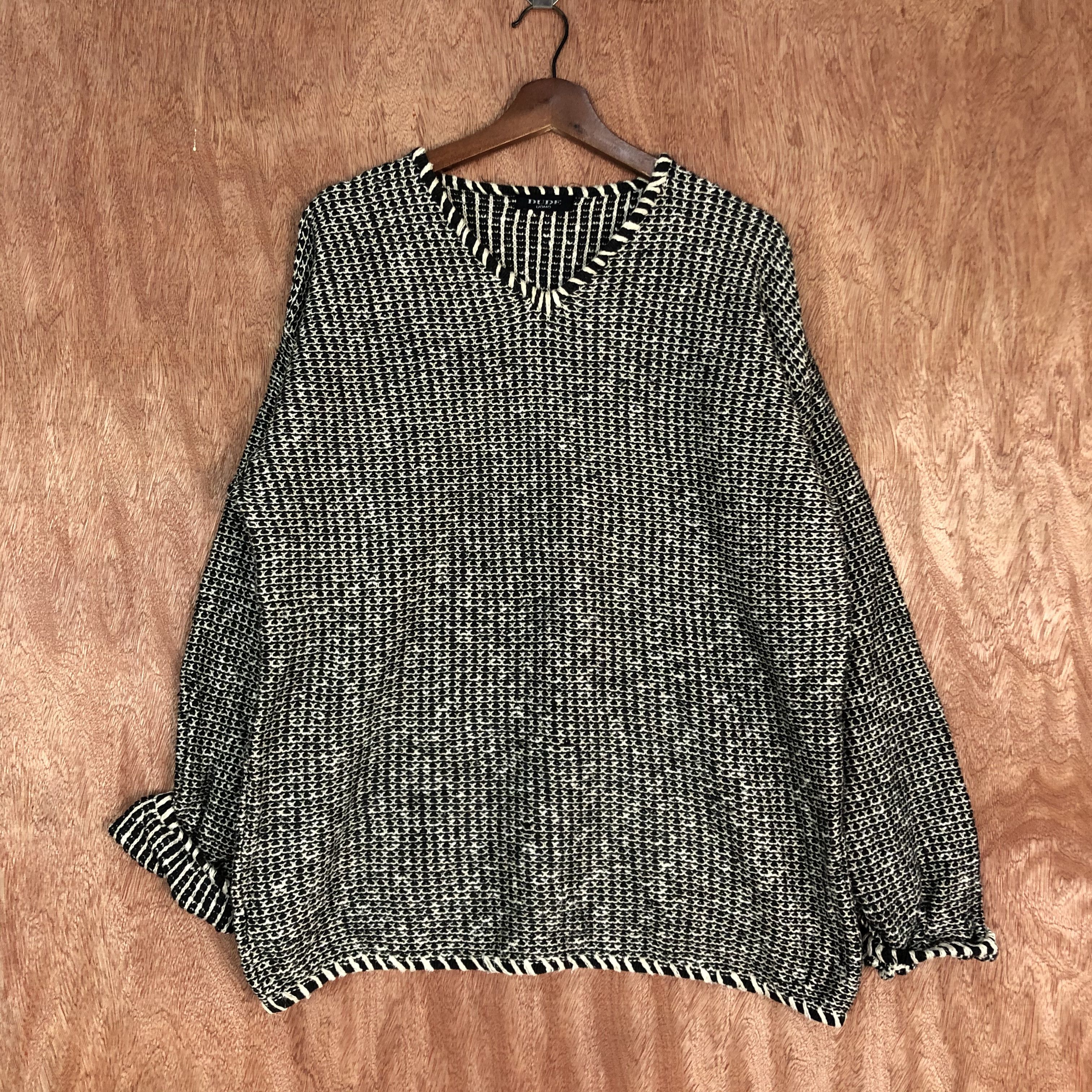 Homespun Knitwear × Japanese Brand DLL Dude Uomo BLack Shaggy fur KNitwear #c499 Size US L / EU 52-54 / 3 - 1 Thumbnail