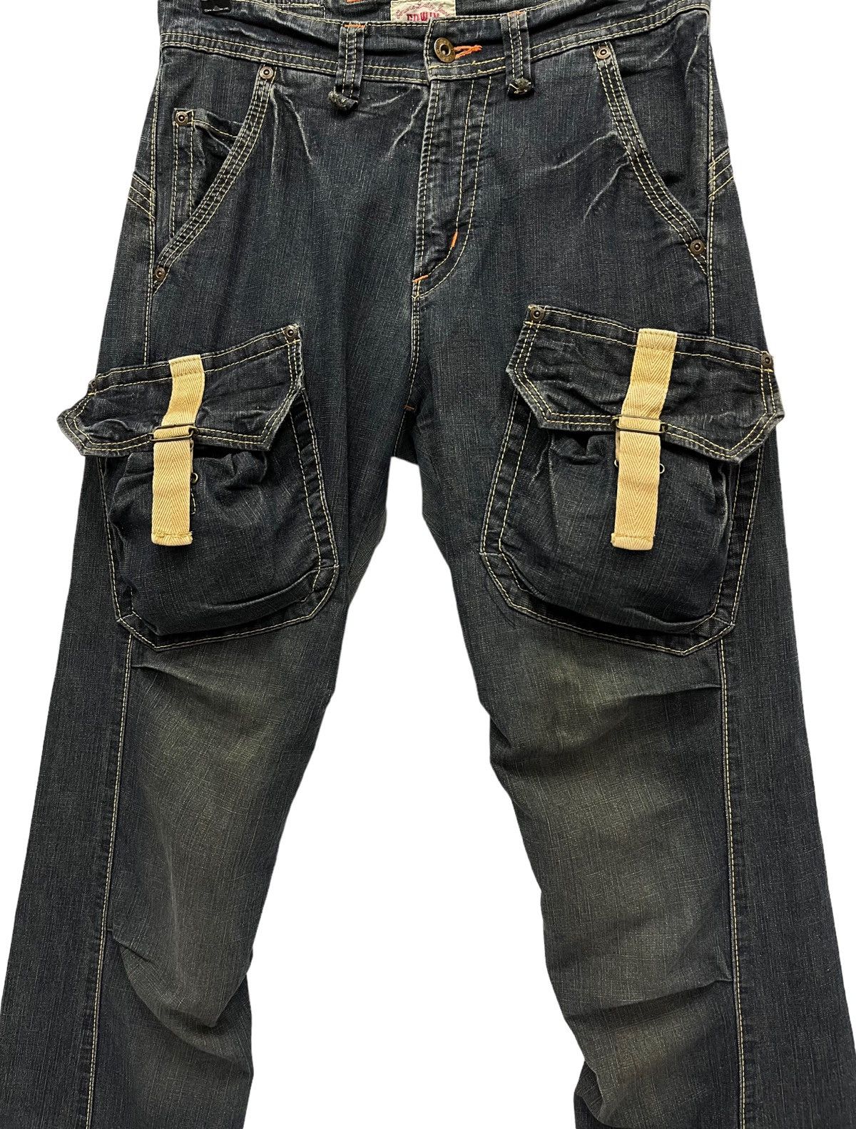 FYE🔥Vtg EDWIN XVS Bush Cargo Tactical Stretch Denim Flared