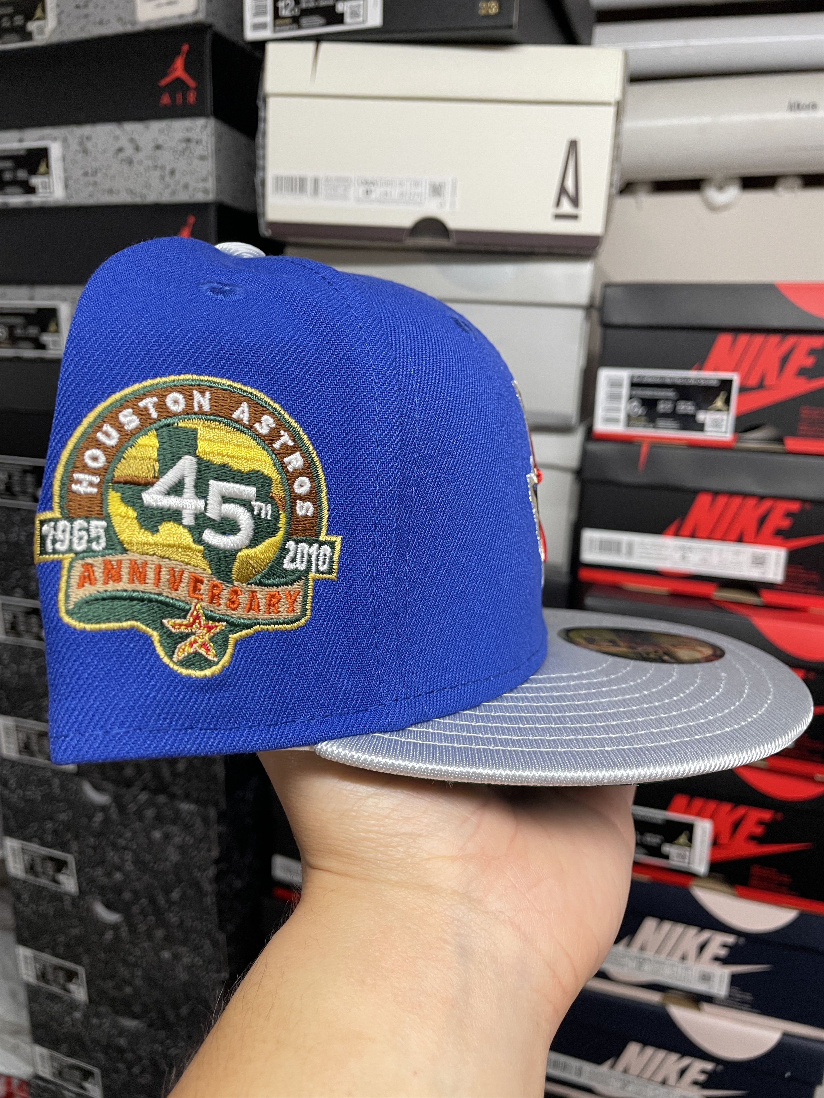 MLB × MyFitteds × New Era 7 1/8 Myfitteds Zelda Houston Astros 45th Blue Metallic Size ONE SIZE - 3 Thumbnail