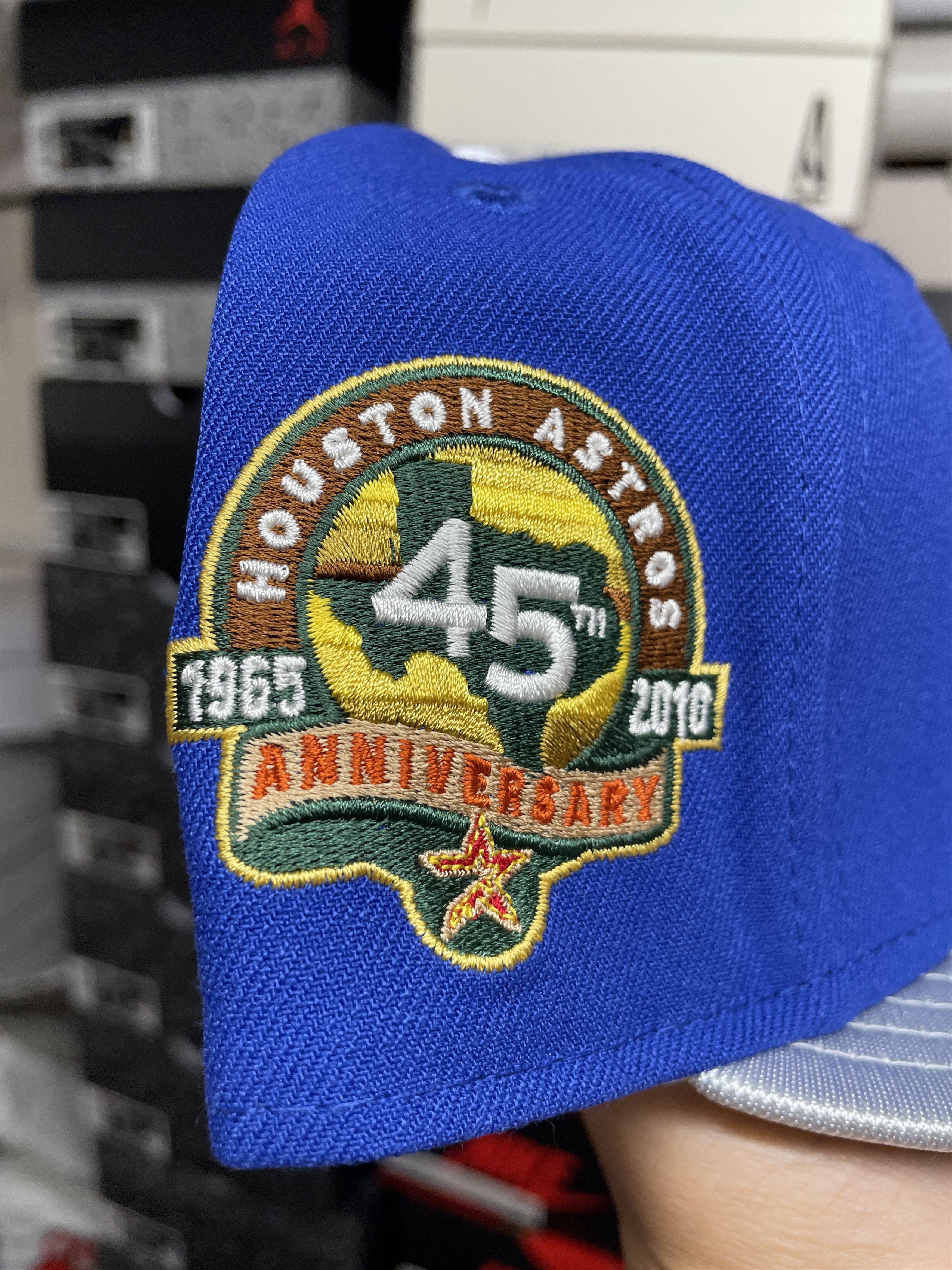 MLB × MyFitteds × New Era 7 1/8 Myfitteds Zelda Houston Astros 45th Blue Metallic Size ONE SIZE - 4 Thumbnail