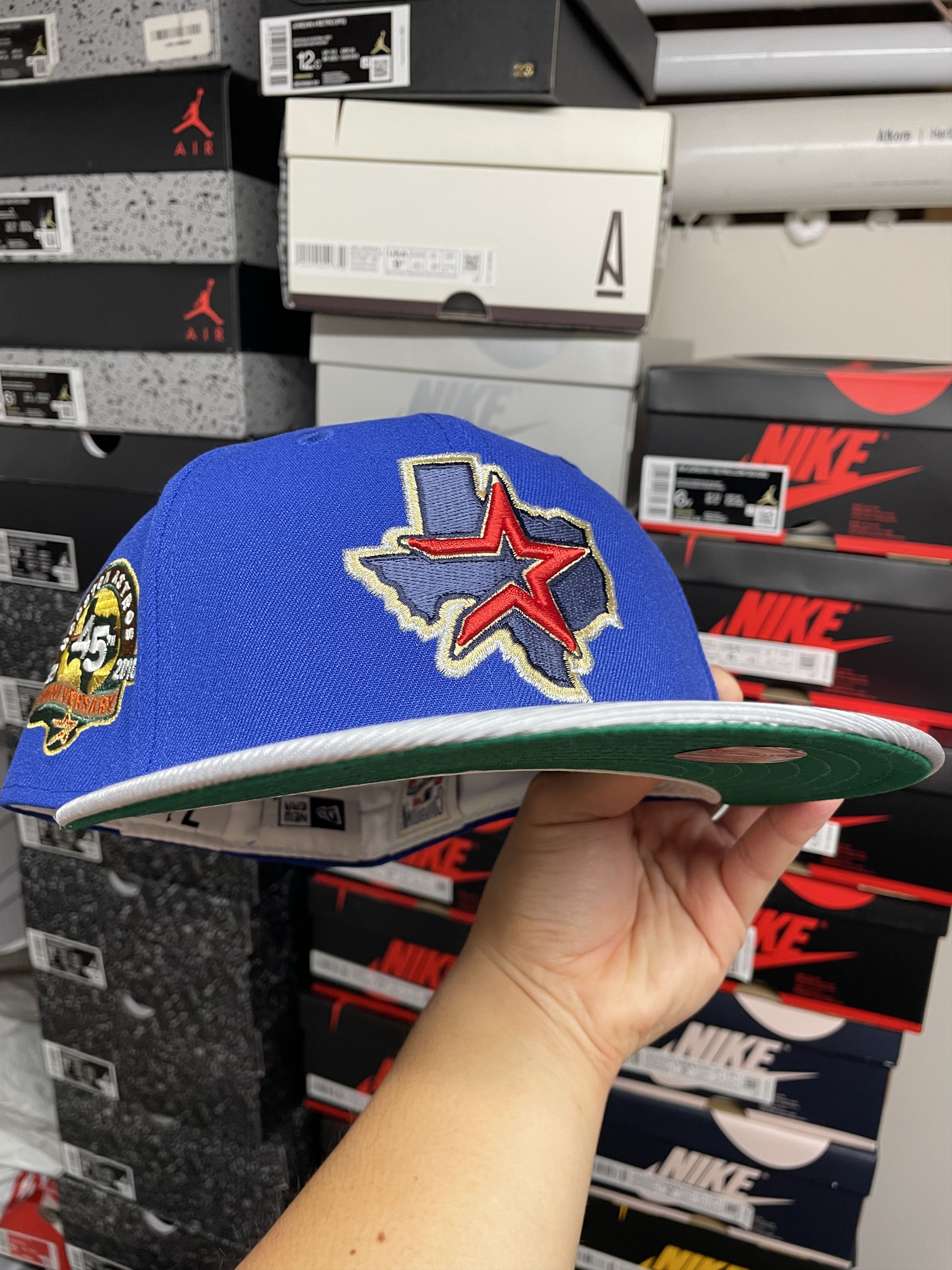 MLB × MyFitteds × New Era 7 1/8 Myfitteds Zelda Houston Astros 45th Blue Metallic Size ONE SIZE - 7 Thumbnail