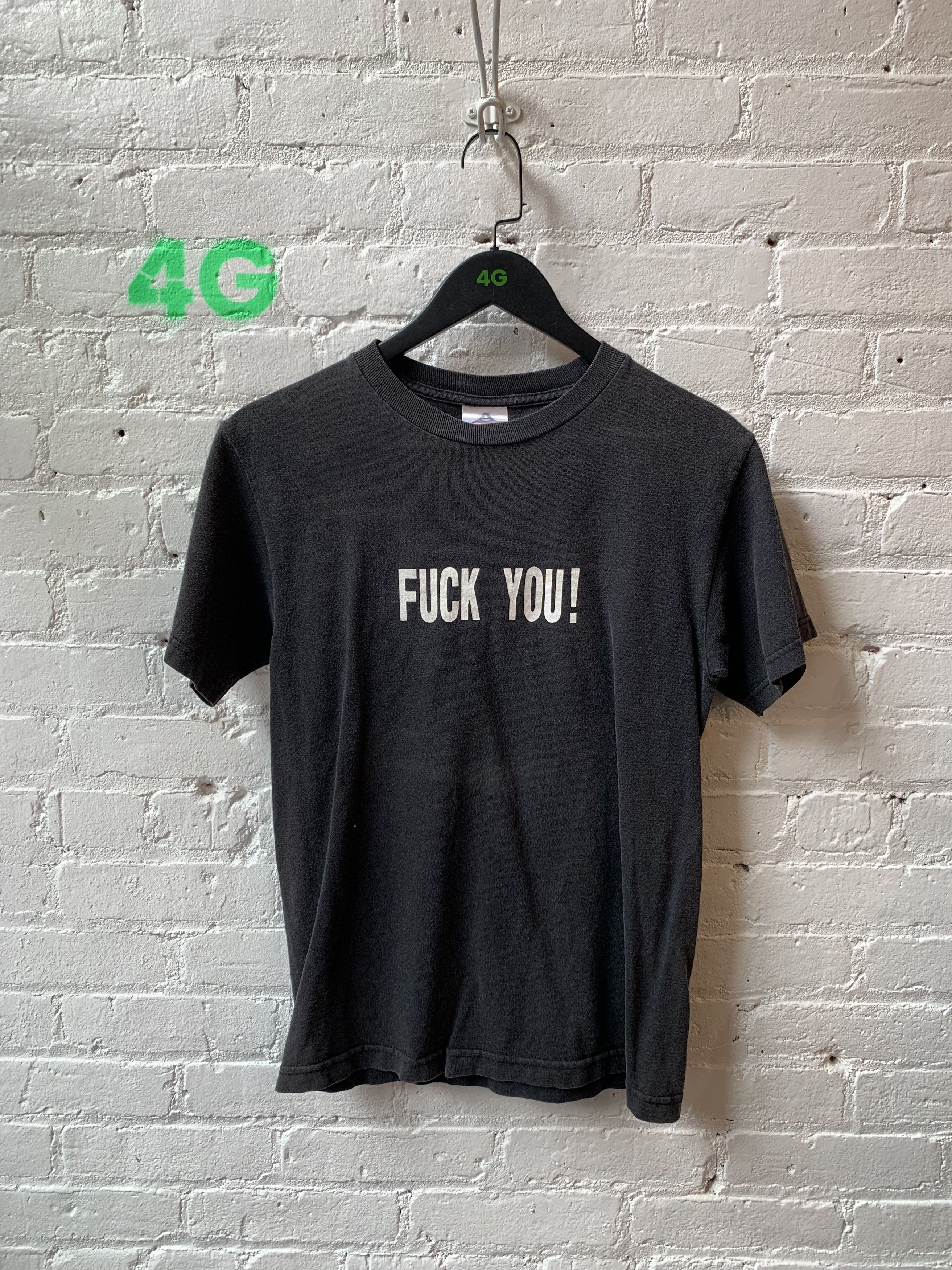 Image of Vintage Fuck You Fuck Everyone Tee in Faded Black, Men's (Size Small)