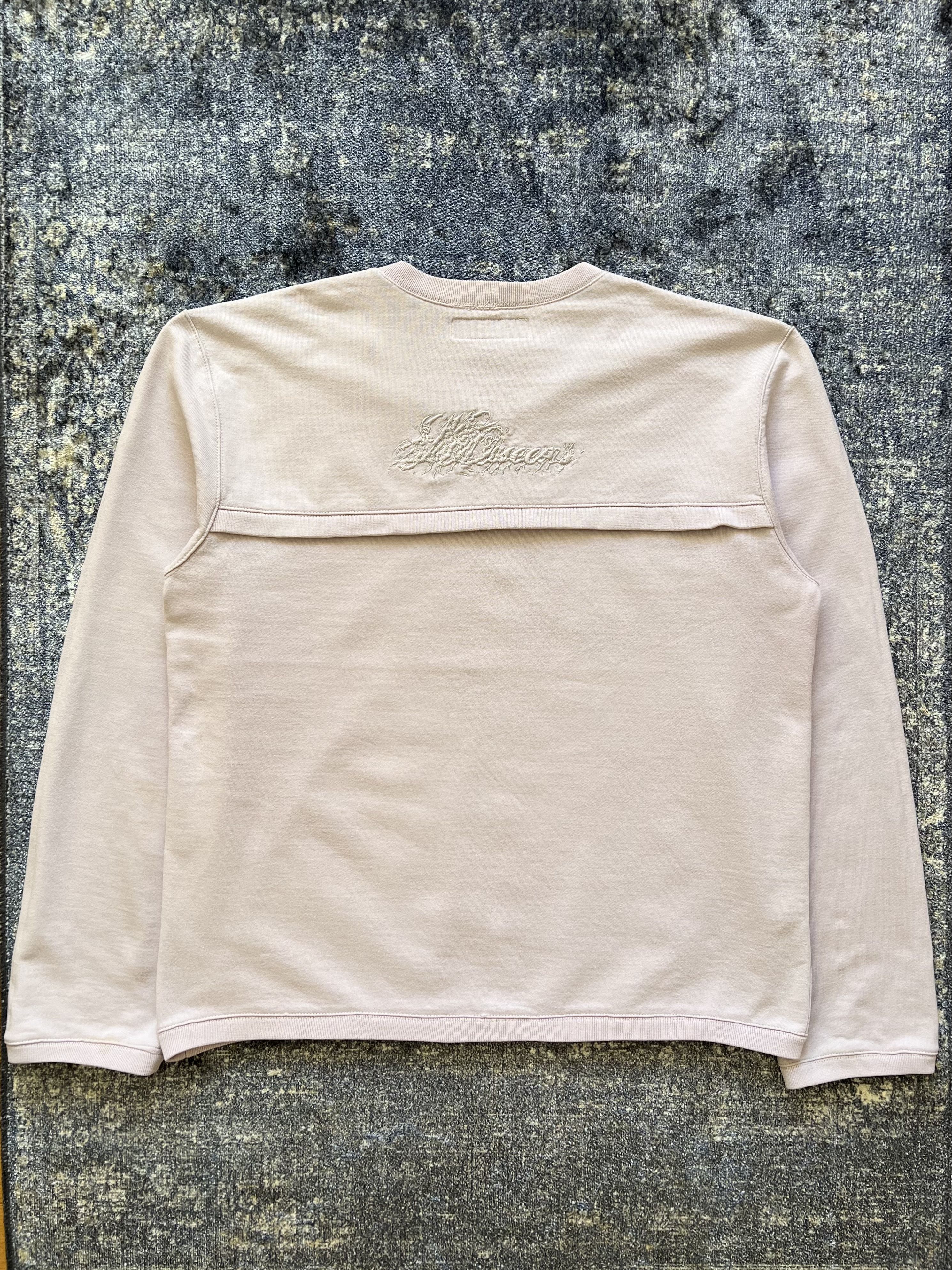 image of 1998 Alexander Mcqueen Embroidered Logo Sweatshirt in Pale Pink, Men's (Size Medium)