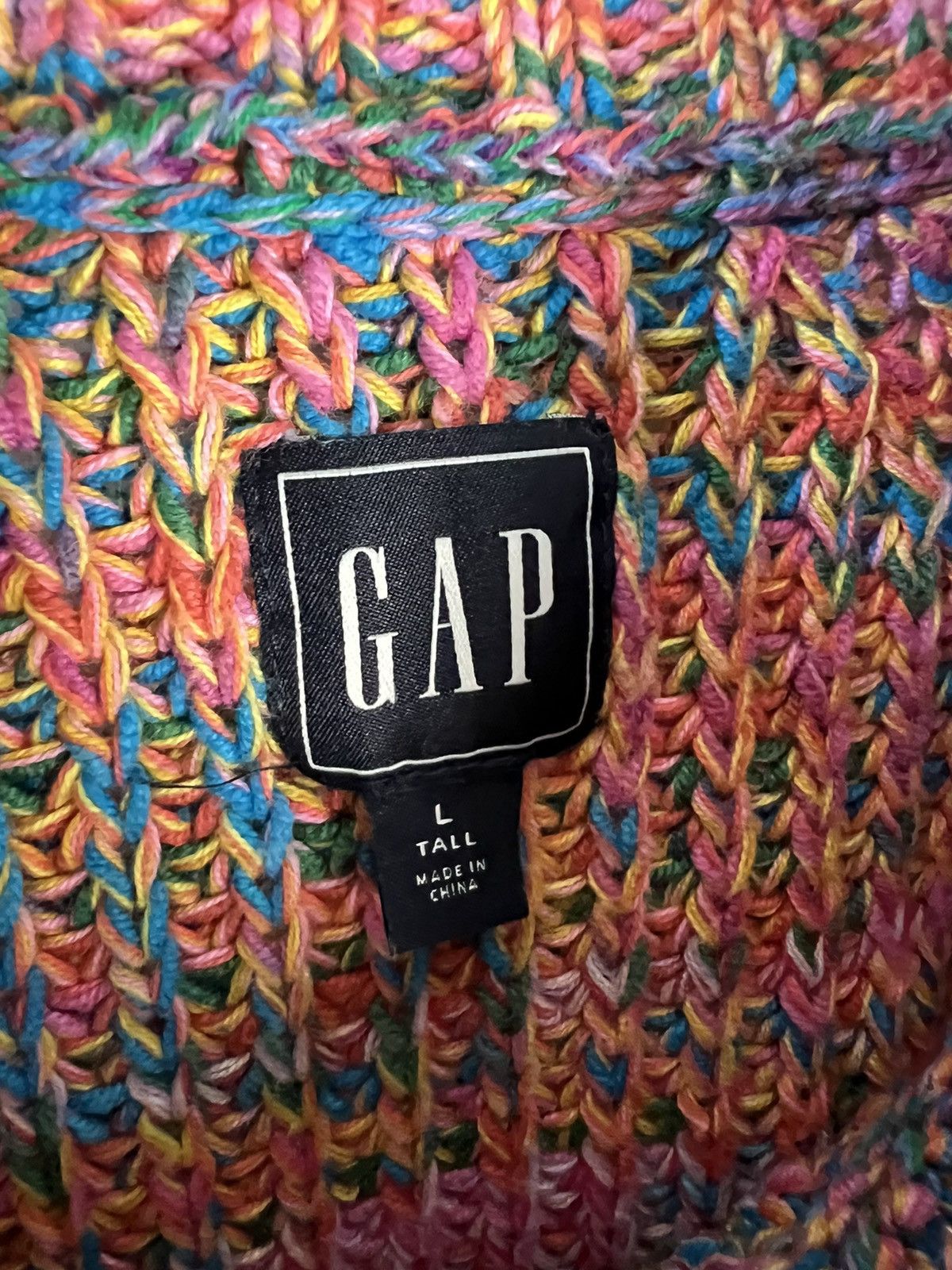 Gap Gap Cable Knit Chunky Rainbow Sweater Size L / US 10 / IT 46 - 3 Thumbnail