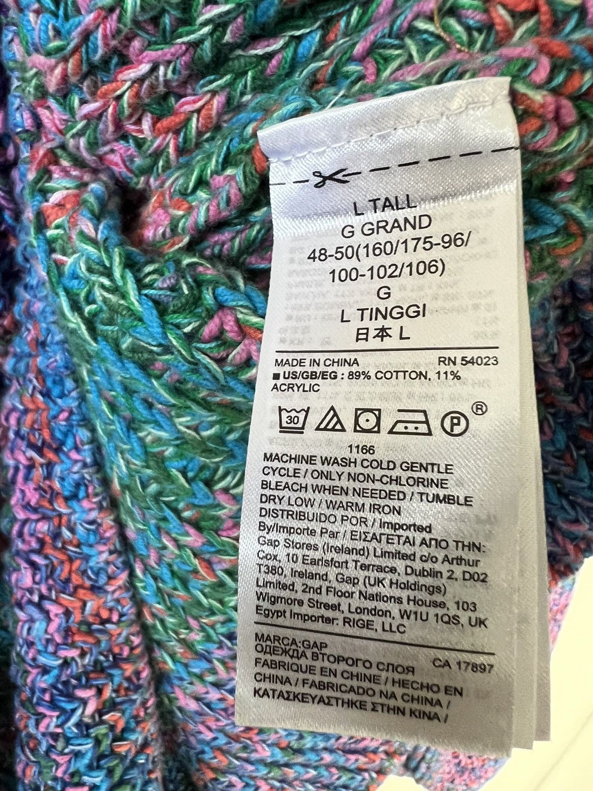 Gap Gap Cable Knit Chunky Rainbow Sweater Size L / US 10 / IT 46 - 4 Thumbnail