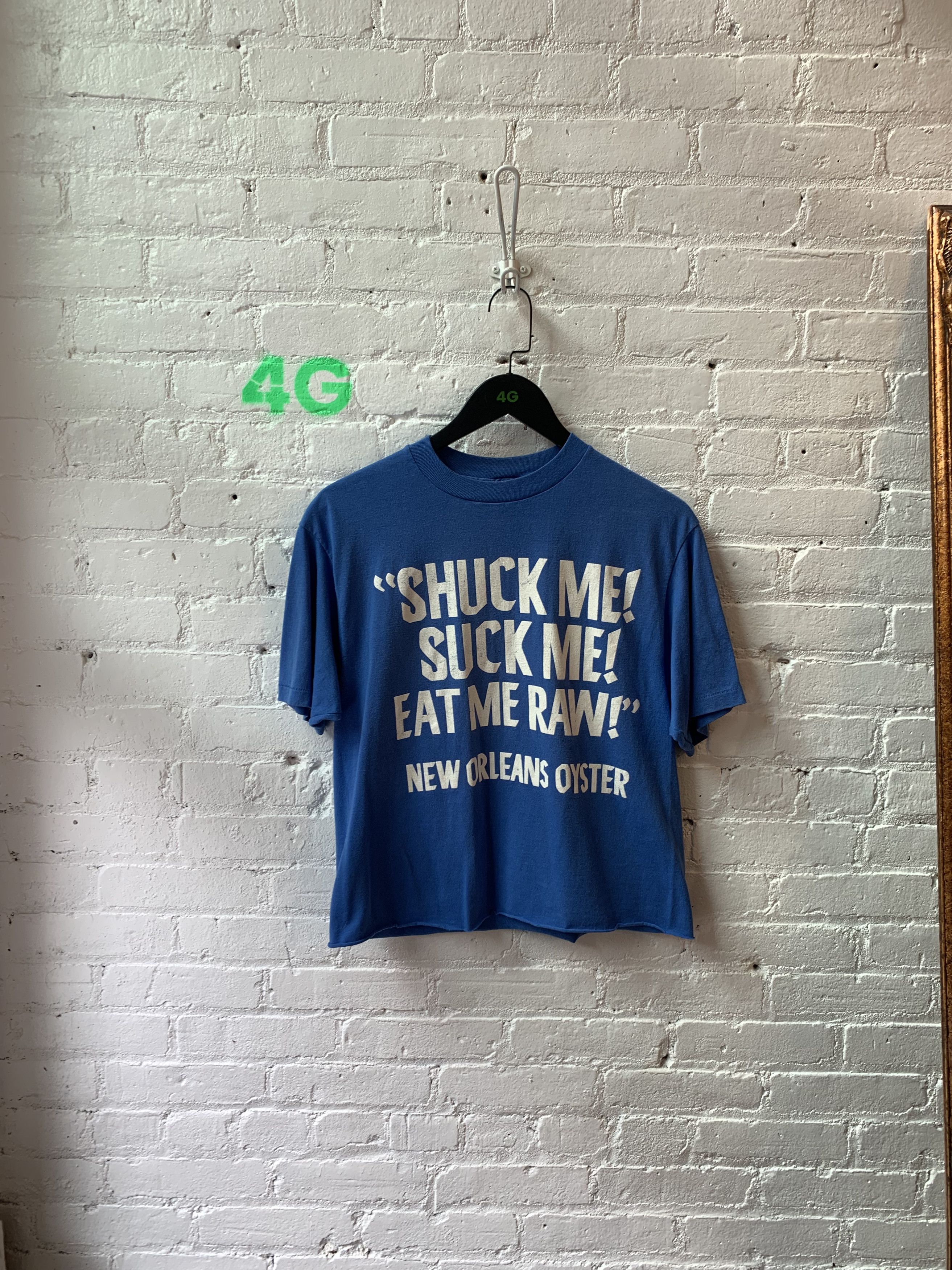 image of Vintage Thrashed Suck Me Tee 4Gseller in Blue, Men's (Size Large)