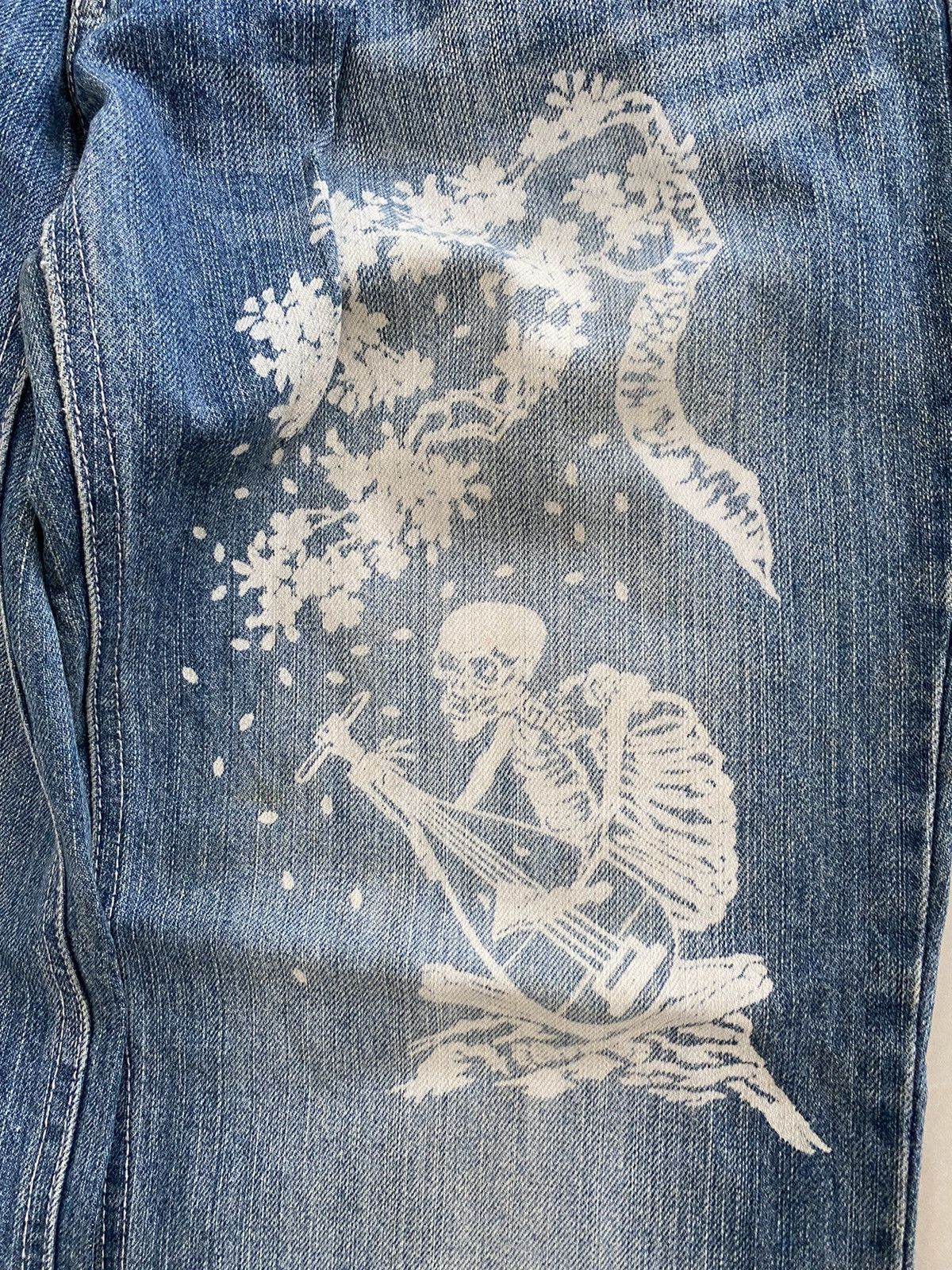 Hysteric Glamour × Japanese Brand × Tornado Mart International Wold Jeans design Painted Skull🇯🇵 Size US 30 / EU 46 - 5 Thumbnail