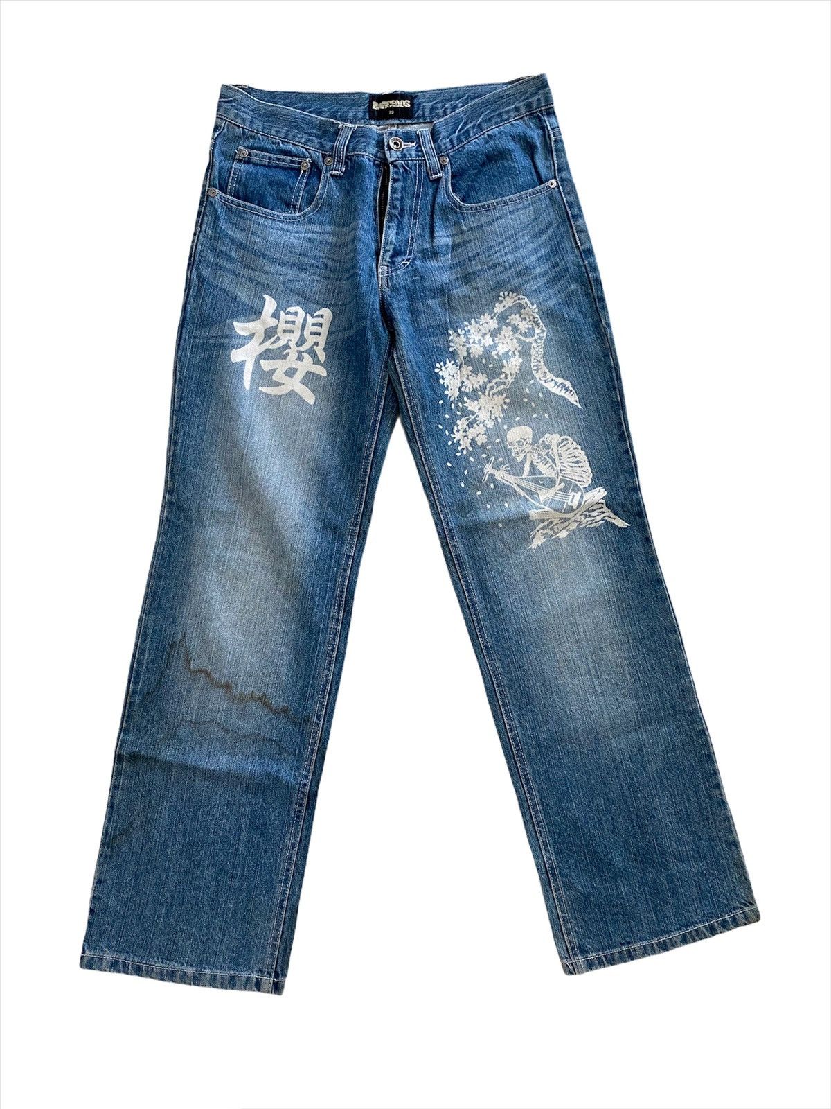 Hysteric Glamour × Japanese Brand × Tornado Mart International Wold Jeans design Painted Skull🇯🇵 Size US 30 / EU 46 - 1 Thumbnail