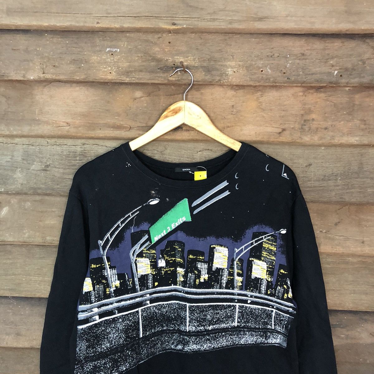 Japanese Brand Emoda Black art street highway Sweatshirt #3762 Size M / US 6-8 / IT 42-44 - 2 Thumbnail