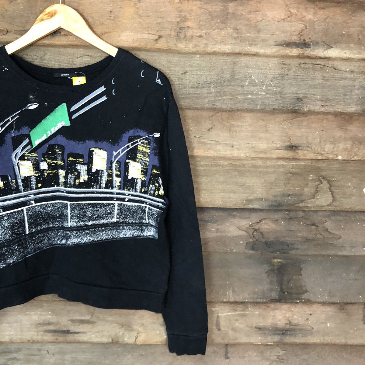 Japanese Brand Emoda Black art street highway Sweatshirt #3762 Size M / US 6-8 / IT 42-44 - 5 Thumbnail