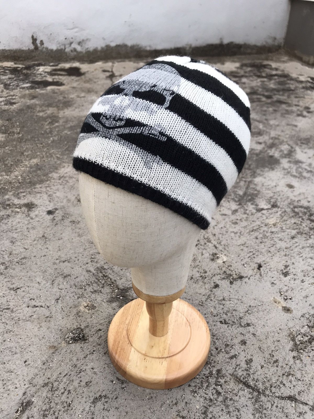 Other VINTAGE REVERSIBLE PRISON STRIPES SKULLS CROSSBONE BEANIE Size ONE SIZE - 3 Thumbnail