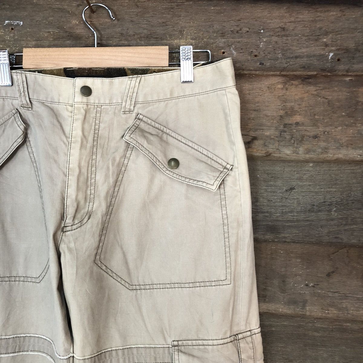 Japanese Brand DL Morgan Homme Brown Cargo Multipocket Pants #6794 Size US 31 - 5 Thumbnail