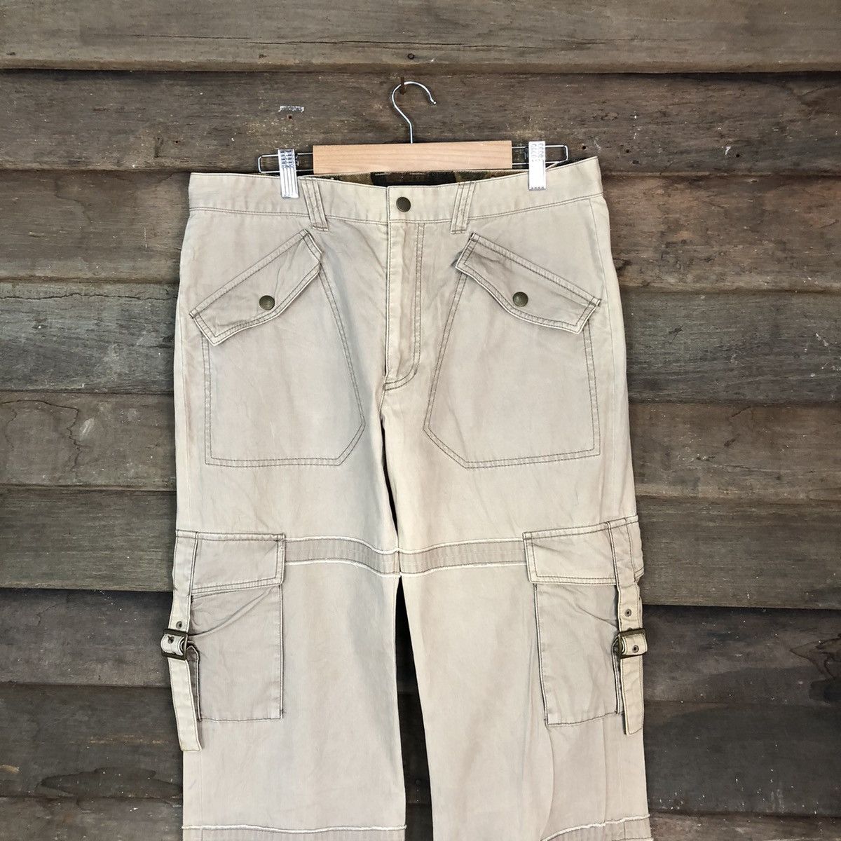 Japanese Brand DL Morgan Homme Brown Cargo Multipocket Pants #6794 Size US 31 - 2 Thumbnail