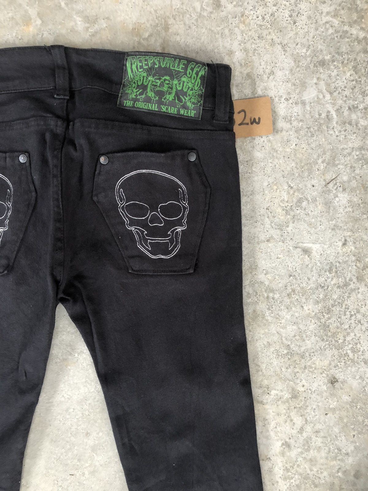 Japanese Brand Kreepsville Skeleton Skulls Jeans Punk Pants Size US 30 / EU 46 - 11 Thumbnail