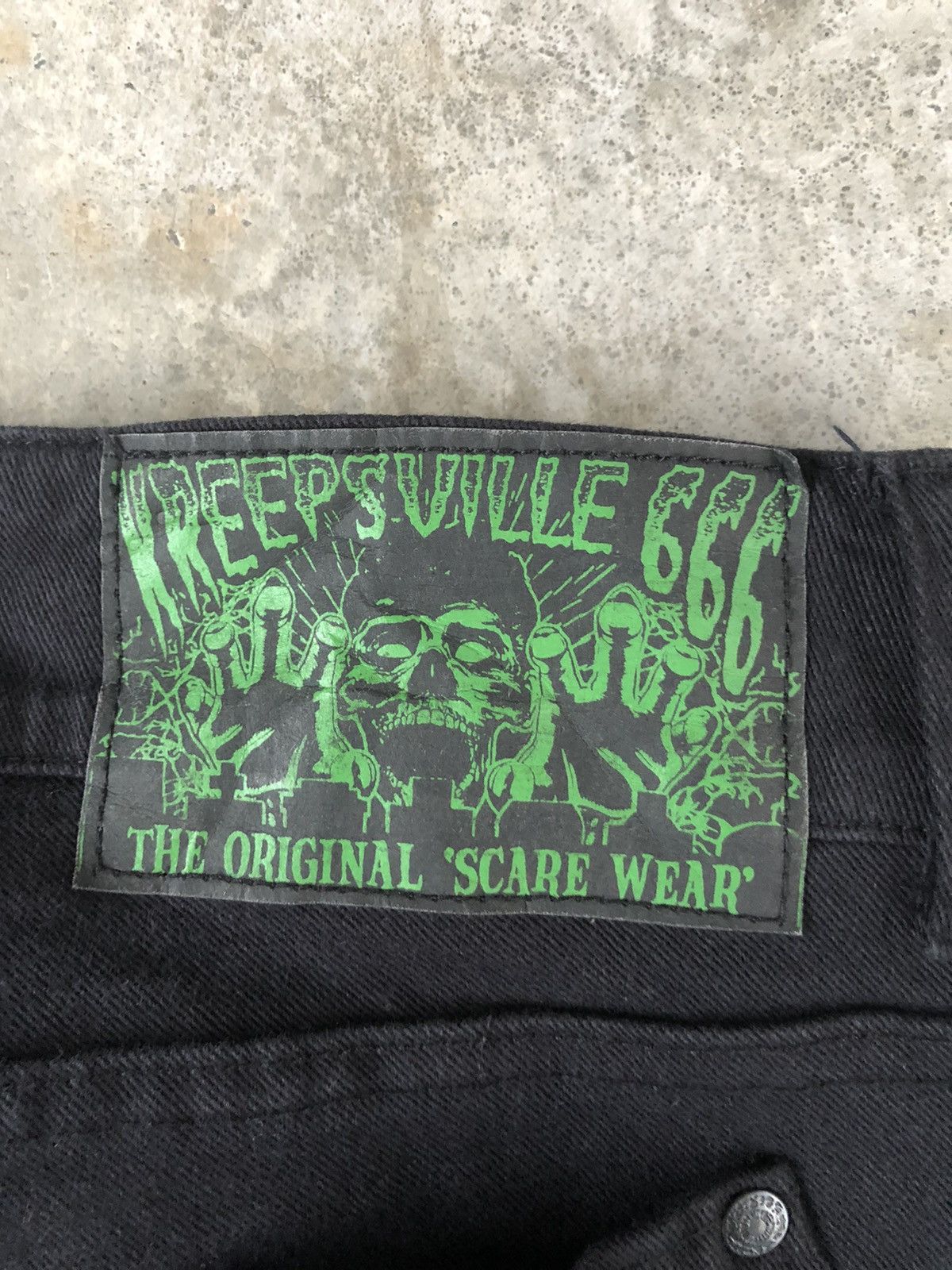 Japanese Brand Kreepsville Skeleton Skulls Jeans Punk Pants Size US 30 / EU 46 - 14 Thumbnail