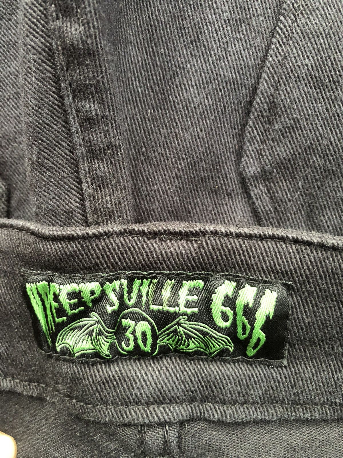 Japanese Brand Kreepsville Skeleton Skulls Jeans Punk Pants Size US 30 / EU 46 - 15 Thumbnail