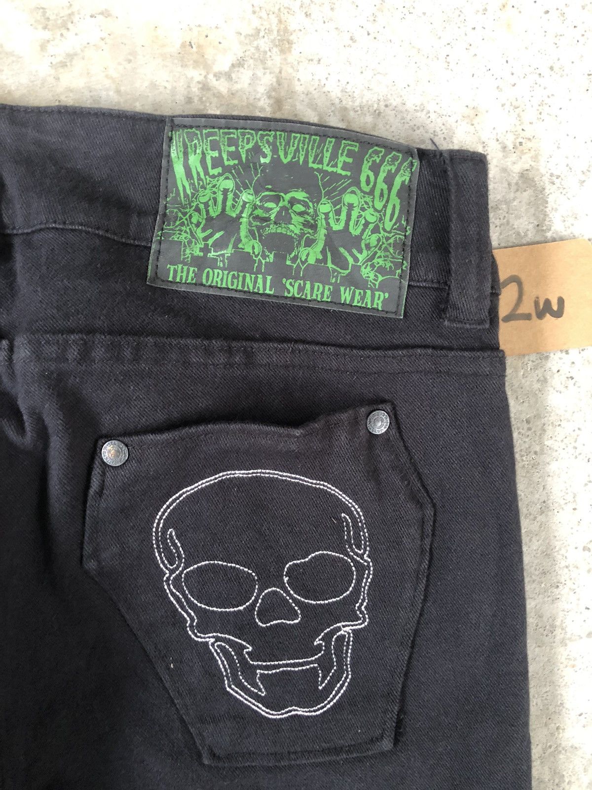 Japanese Brand Kreepsville Skeleton Skulls Jeans Punk Pants Size US 30 / EU 46 - 12 Thumbnail