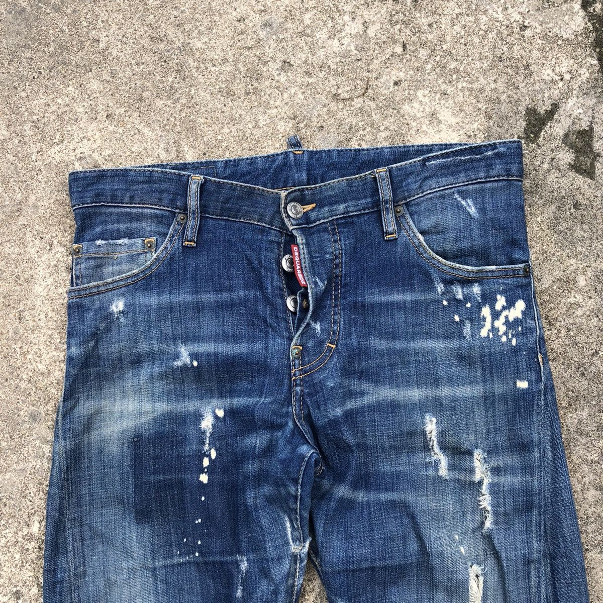 Dsquared2 × Vintage 🔥Sick🔥🇮🇹Dsquared2 Sexy Twist Distress Rips Bleach Skinny Jean Size US 33 - 2 Thumbnail