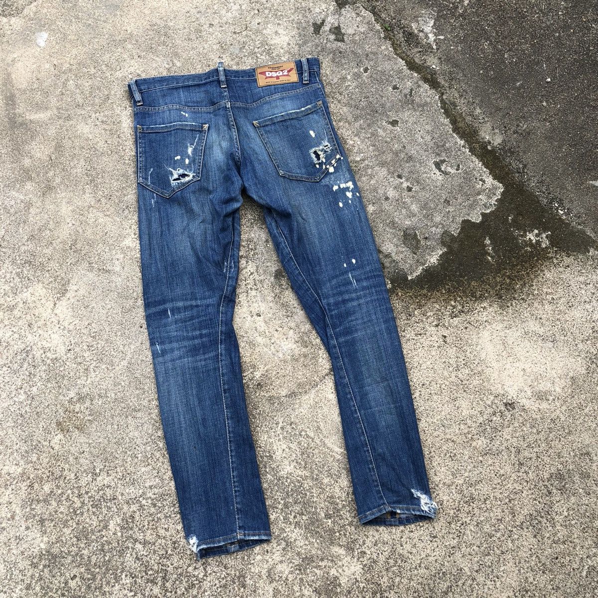 Dsquared2 × Vintage 🔥Sick🔥🇮🇹Dsquared2 Sexy Twist Distress Rips Bleach Skinny Jean Size US 33 - 5 Thumbnail