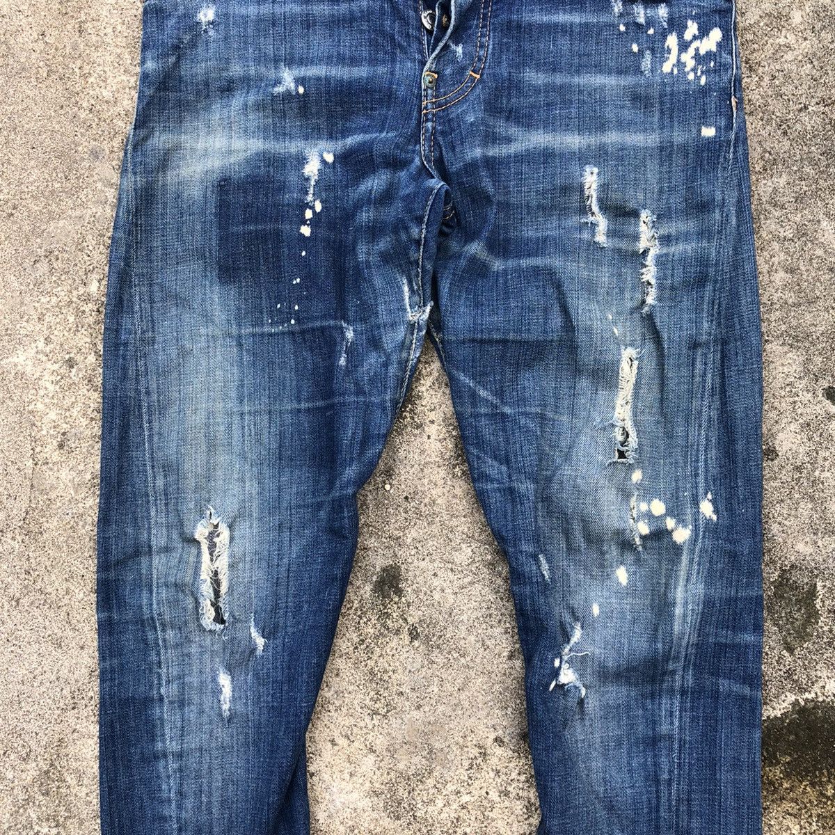 Dsquared2 × Vintage 🔥Sick🔥🇮🇹Dsquared2 Sexy Twist Distress Rips Bleach Skinny Jean Size US 33 - 3 Thumbnail