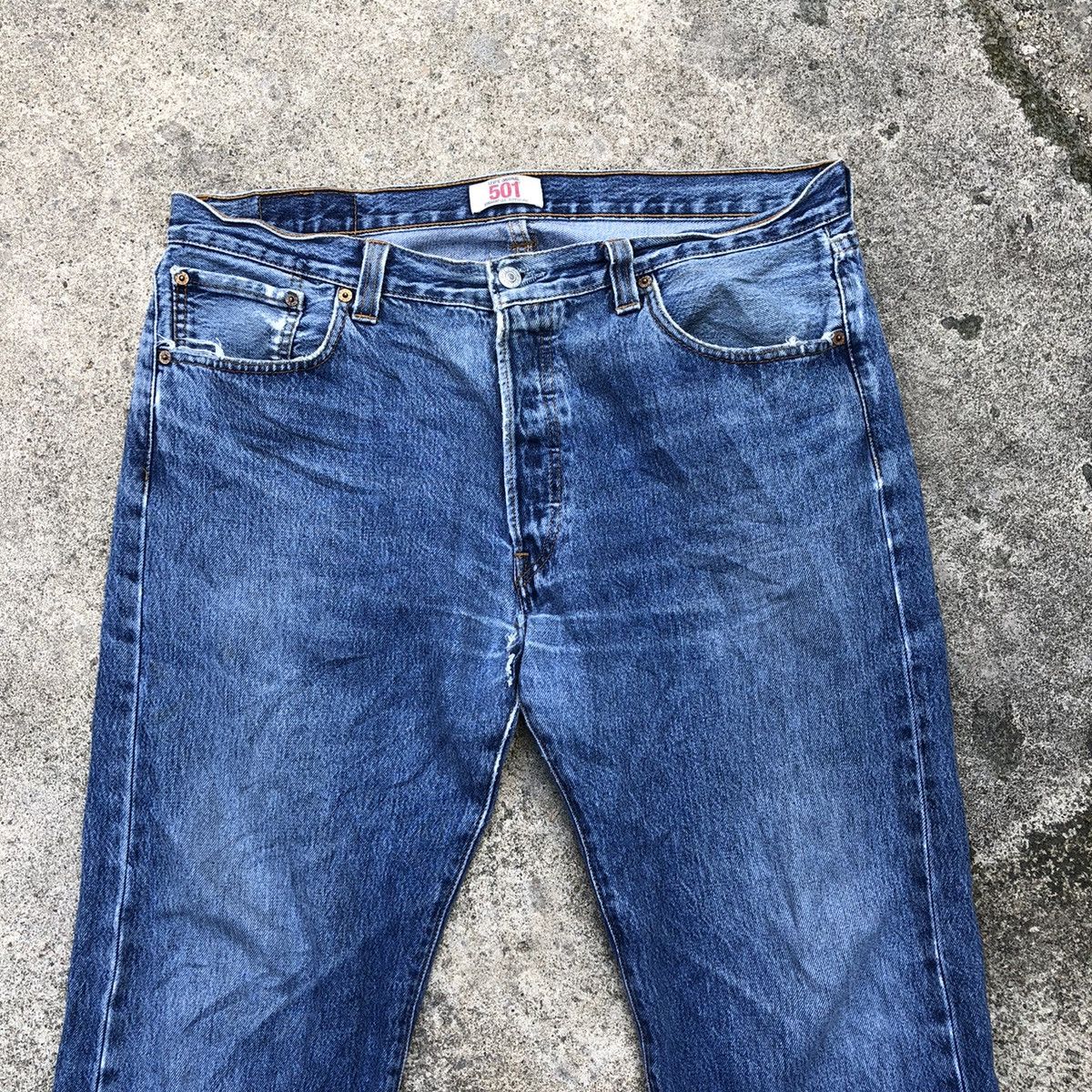 Levi's × Levi's Vintage Clothing 🔥Thrash🔥Levis 501 Stones Wash Rips Distress Denim Jeans Size US 37 - 2 Thumbnail
