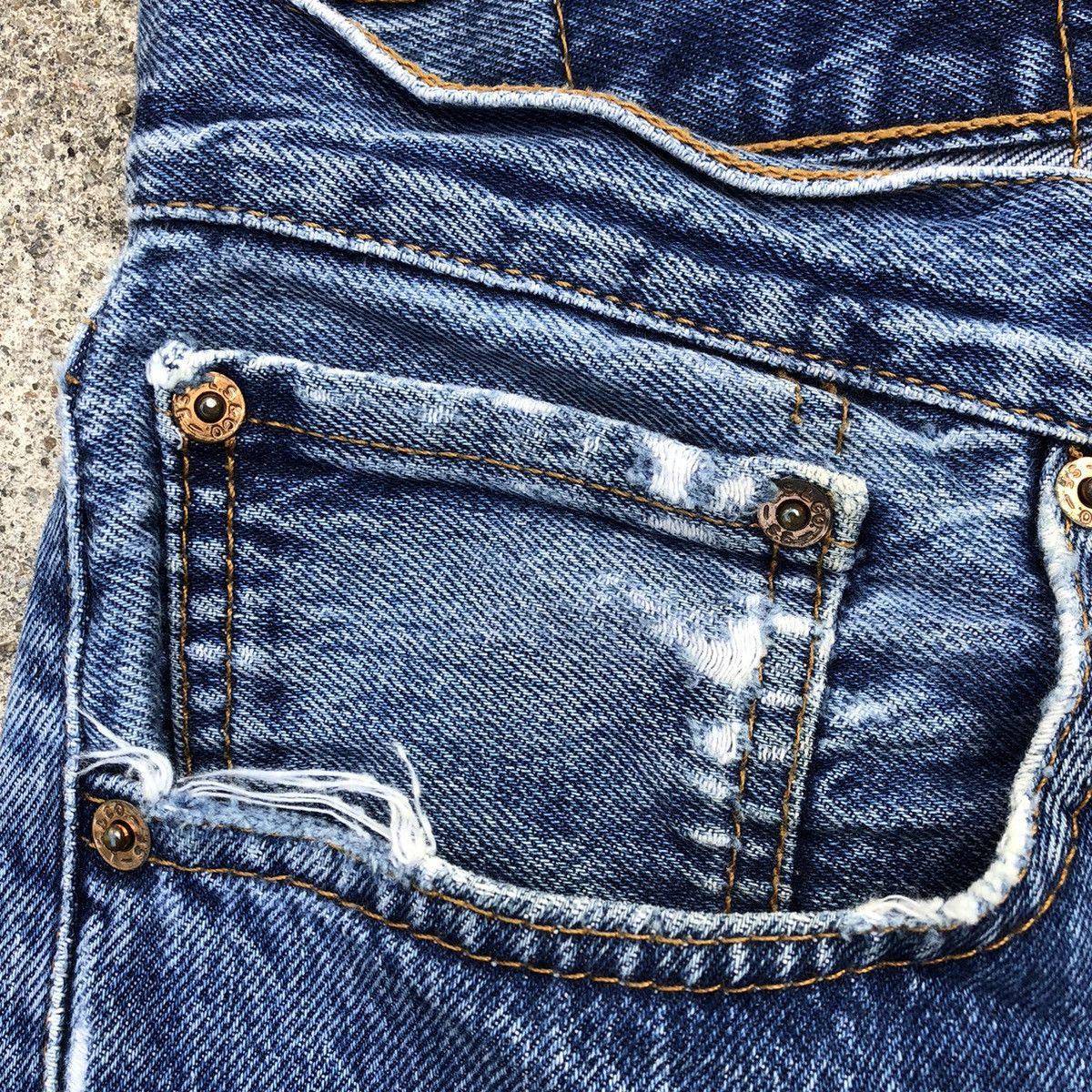 Levi's × Levi's Vintage Clothing 🔥Thrash🔥Levis 501 Stones Wash Rips Distress Denim Jeans Size US 37 - 10 Thumbnail