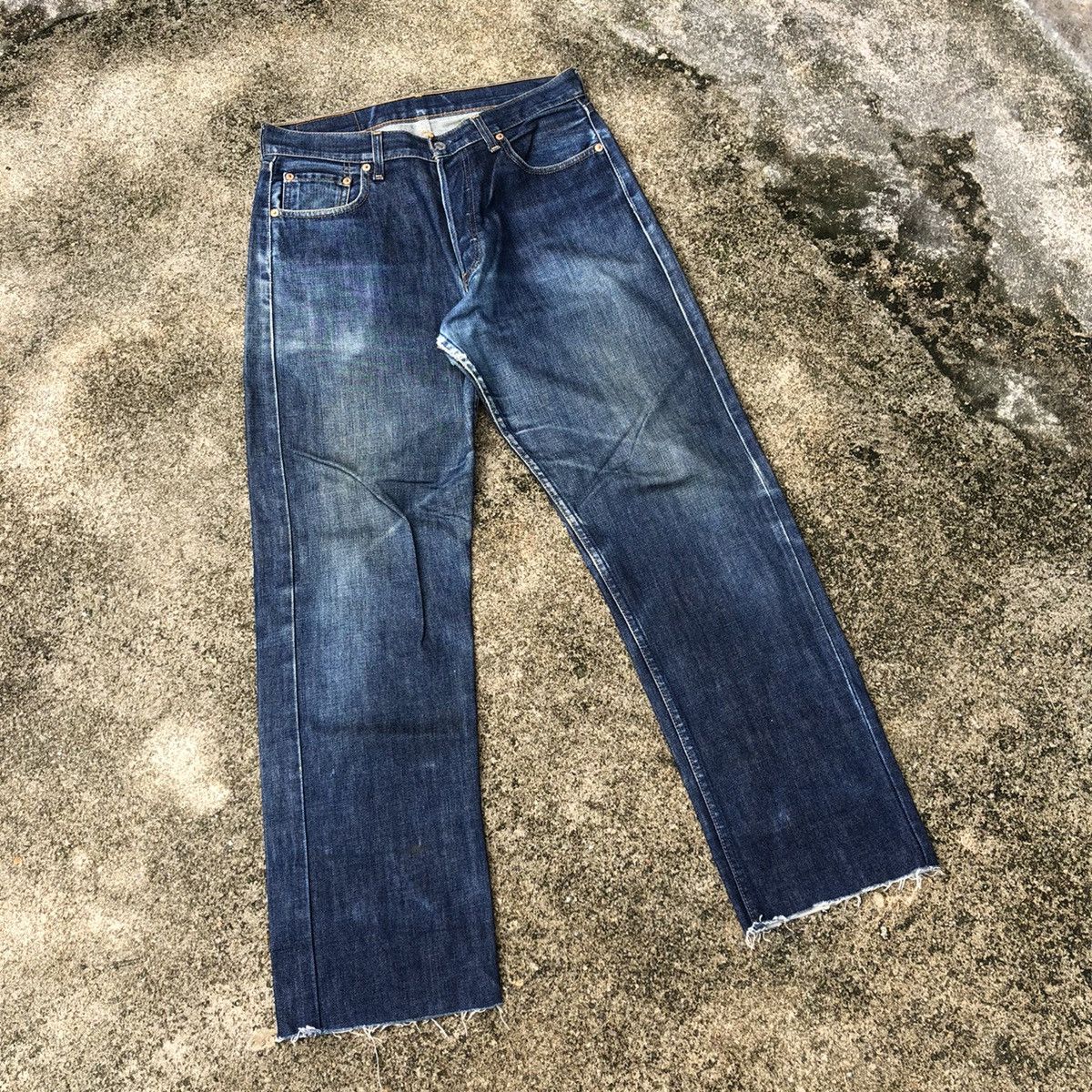 image of Distressed Denim x Levis Thrashlot 509 Levis Blue Wash Distress Denim Jeans, Men's (Size 32)