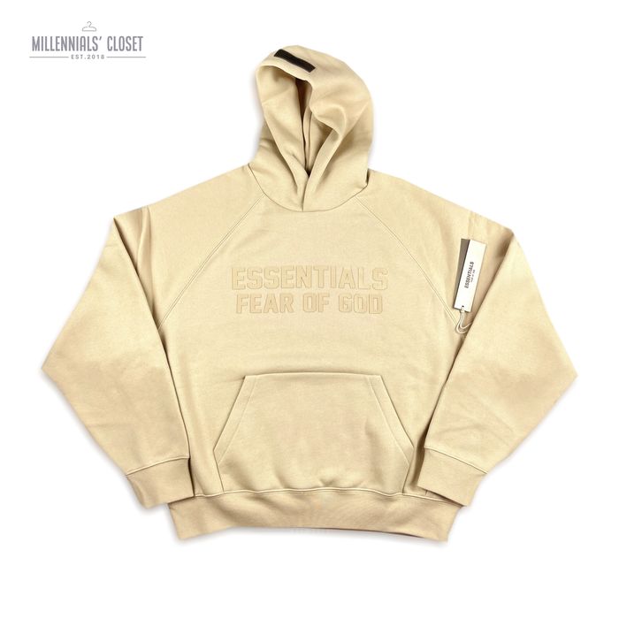 Fear of God Fear of God Essentials Hoodie Sand SS23 size L | Grailed