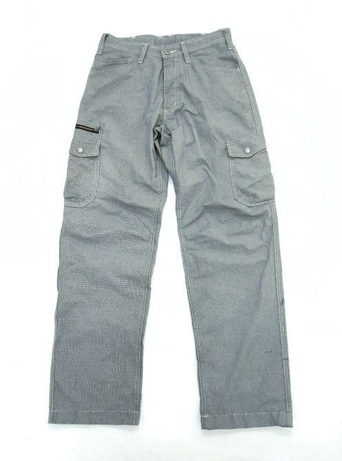 image of Designer Vintage Dogman Workwear Blue Grey Cargo Pants, Men's (Size 30)